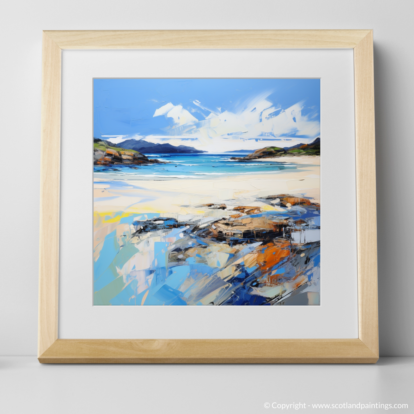 Art Print of Camusdarach Beach, Arisaig with a natural frame