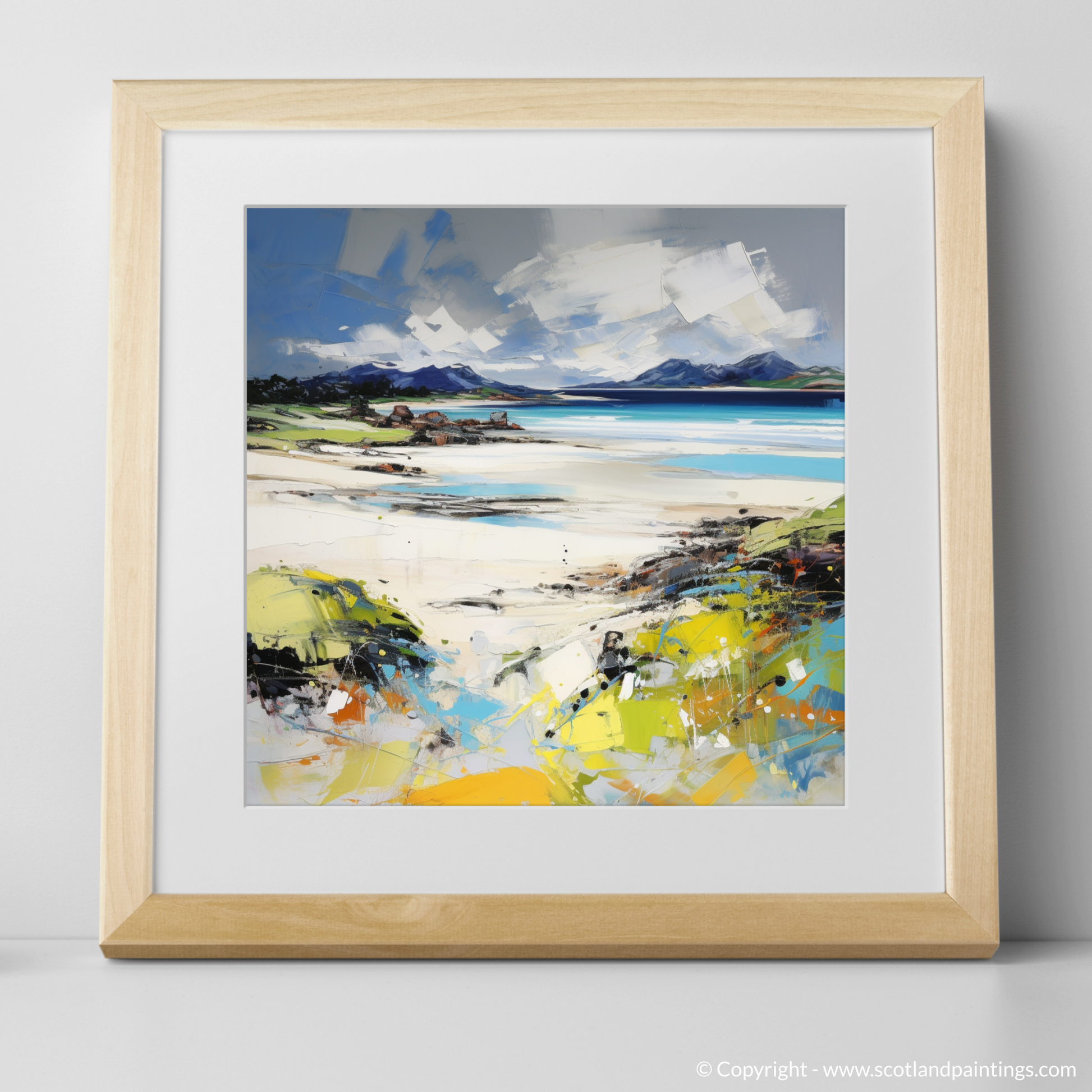 Art Print of Camusdarach Beach, Arisaig with a natural frame