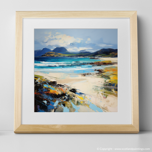 Art Print of Camusdarach Beach, Arisaig with a natural frame