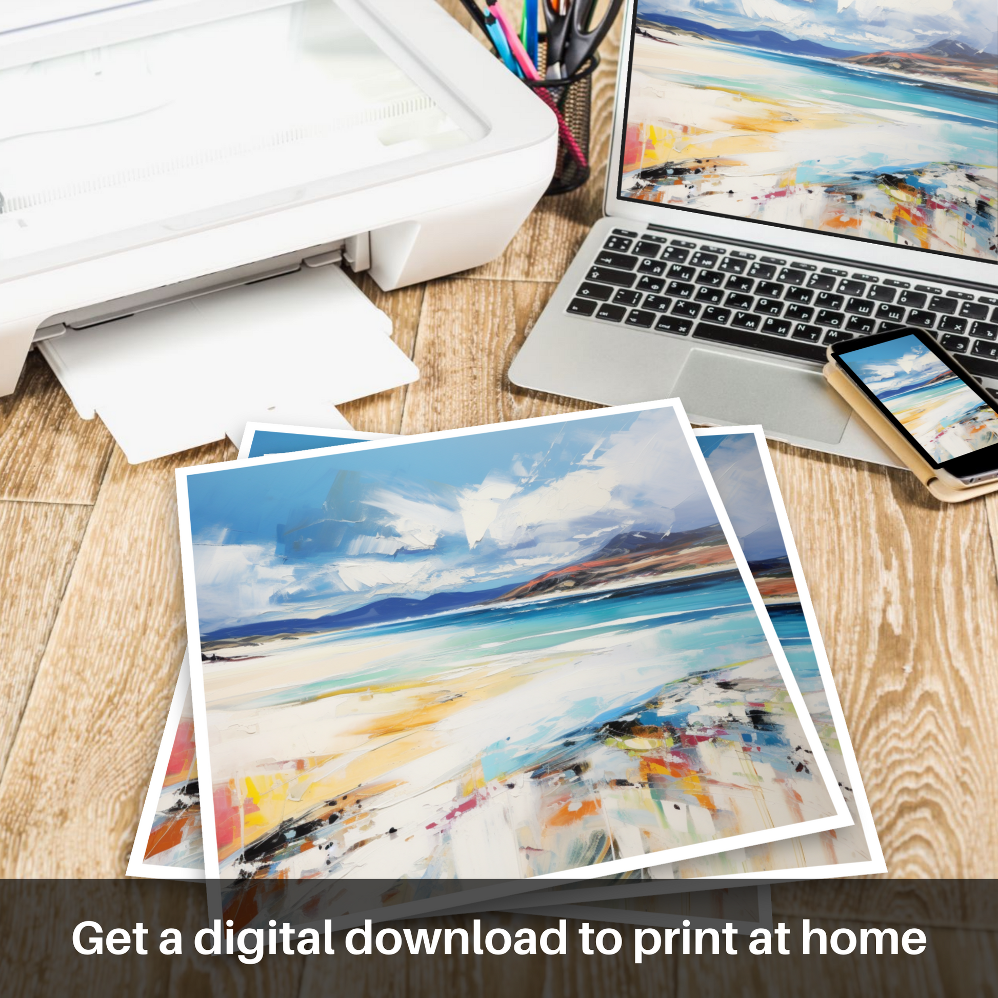 Downloadable and printable picture of Luskentyre Beach, Isle of Harris