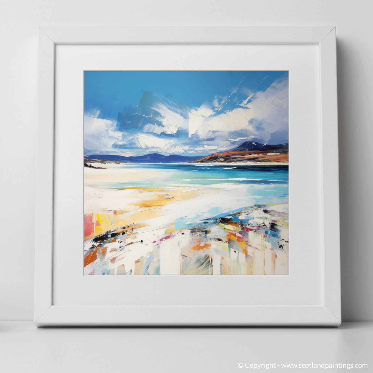 Art Print of Luskentyre Beach, Isle of Harris with a white frame