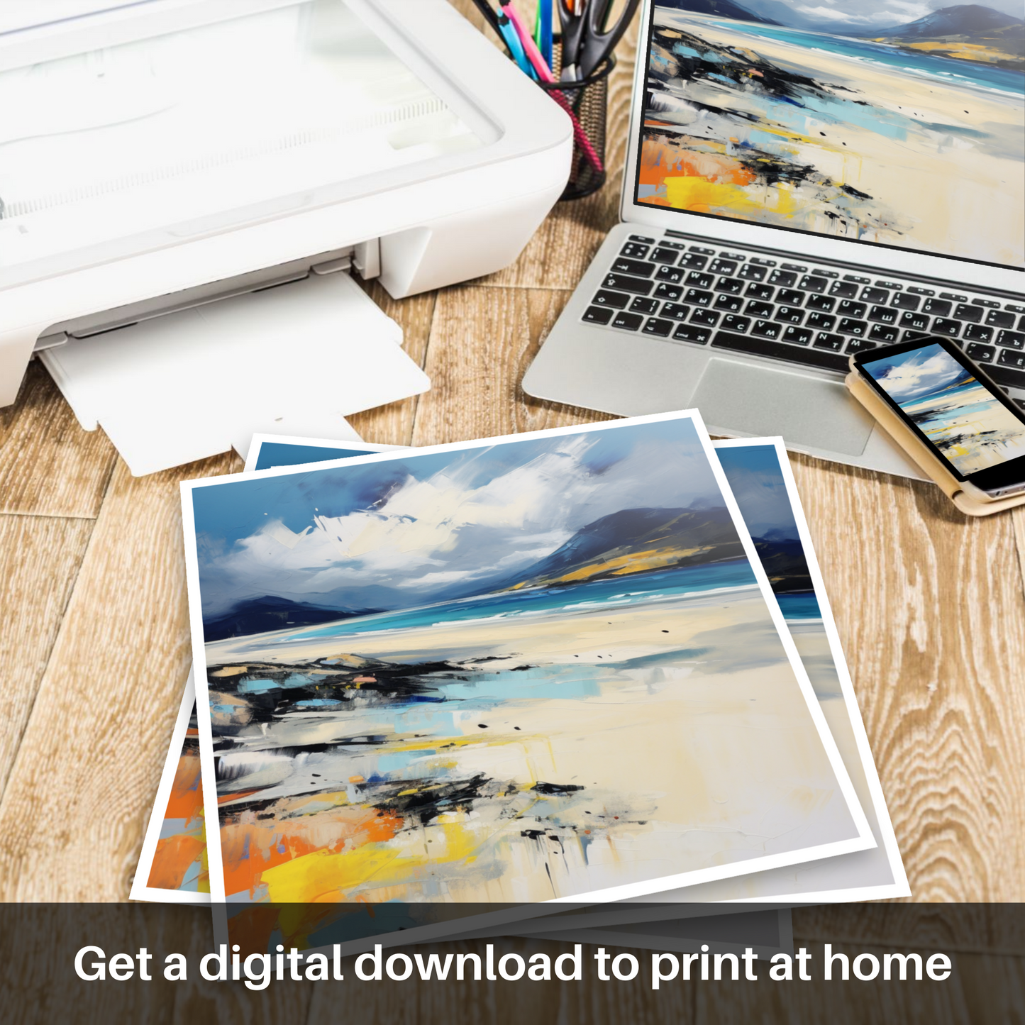 Downloadable and printable picture of Luskentyre Beach, Isle of Harris