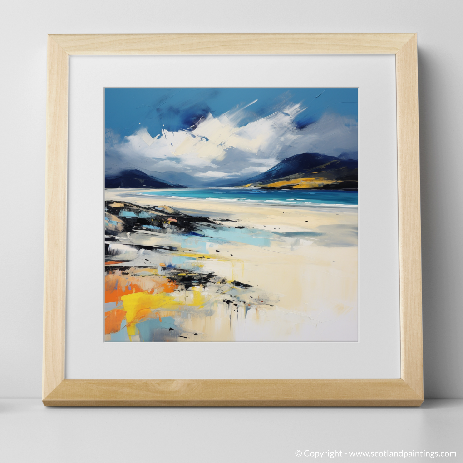 Art Print of Luskentyre Beach, Isle of Harris with a natural frame