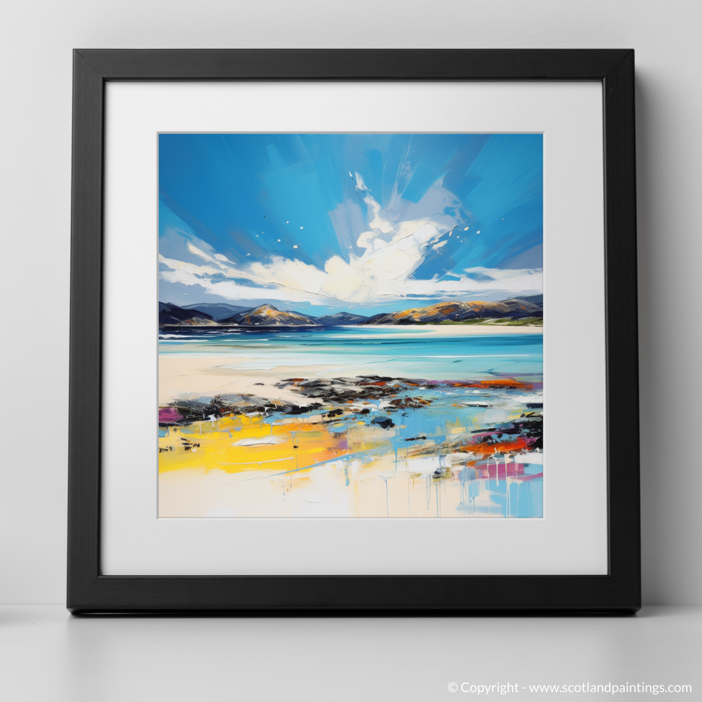 Art Print of Luskentyre Beach, Isle of Harris with a black frame