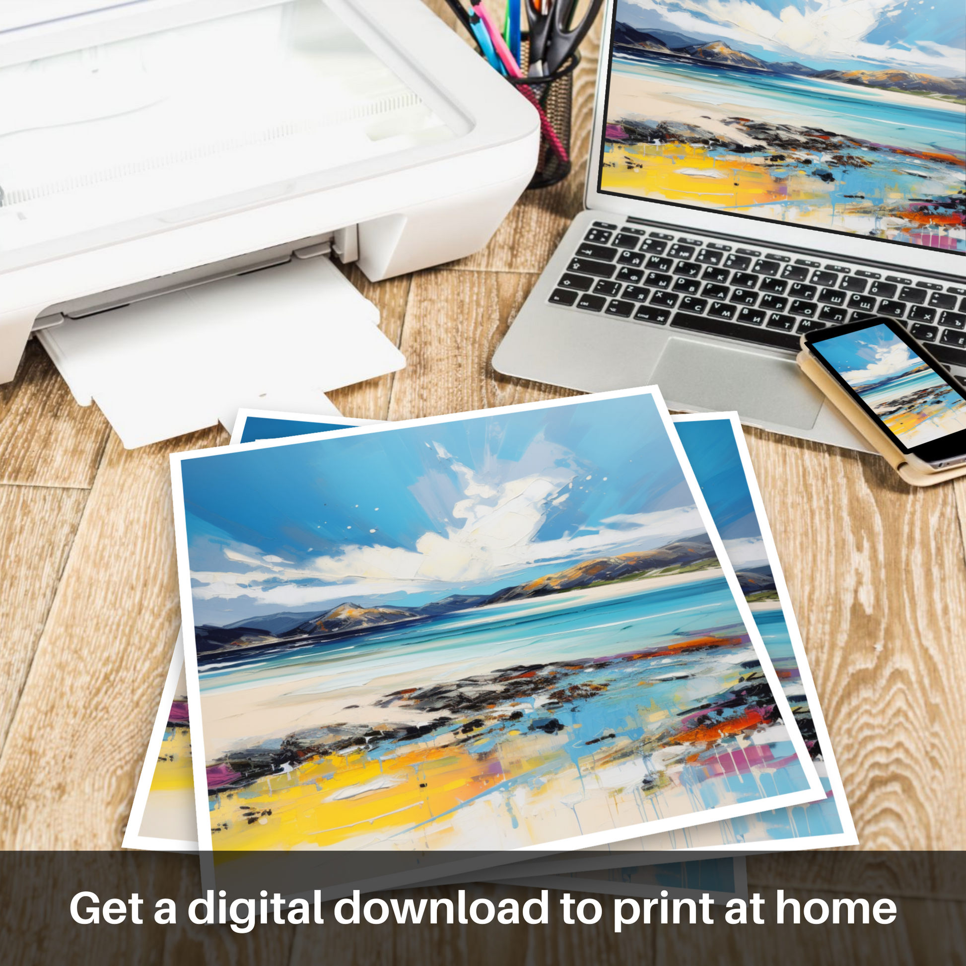 Downloadable and printable picture of Luskentyre Beach, Isle of Harris