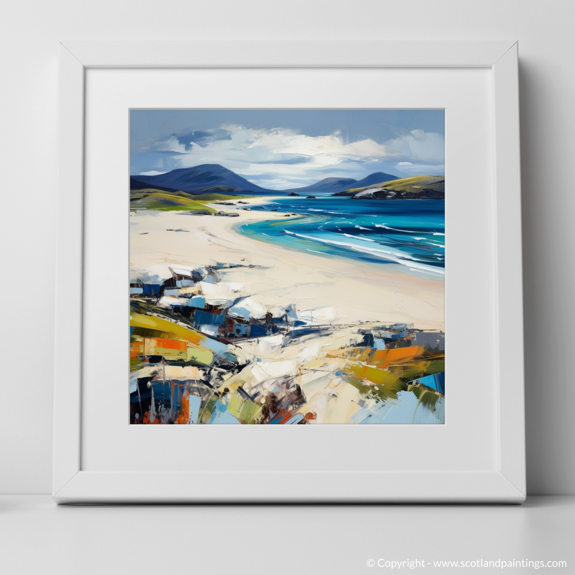 Art Print of Luskentyre Beach, Isle of Harris with a white frame