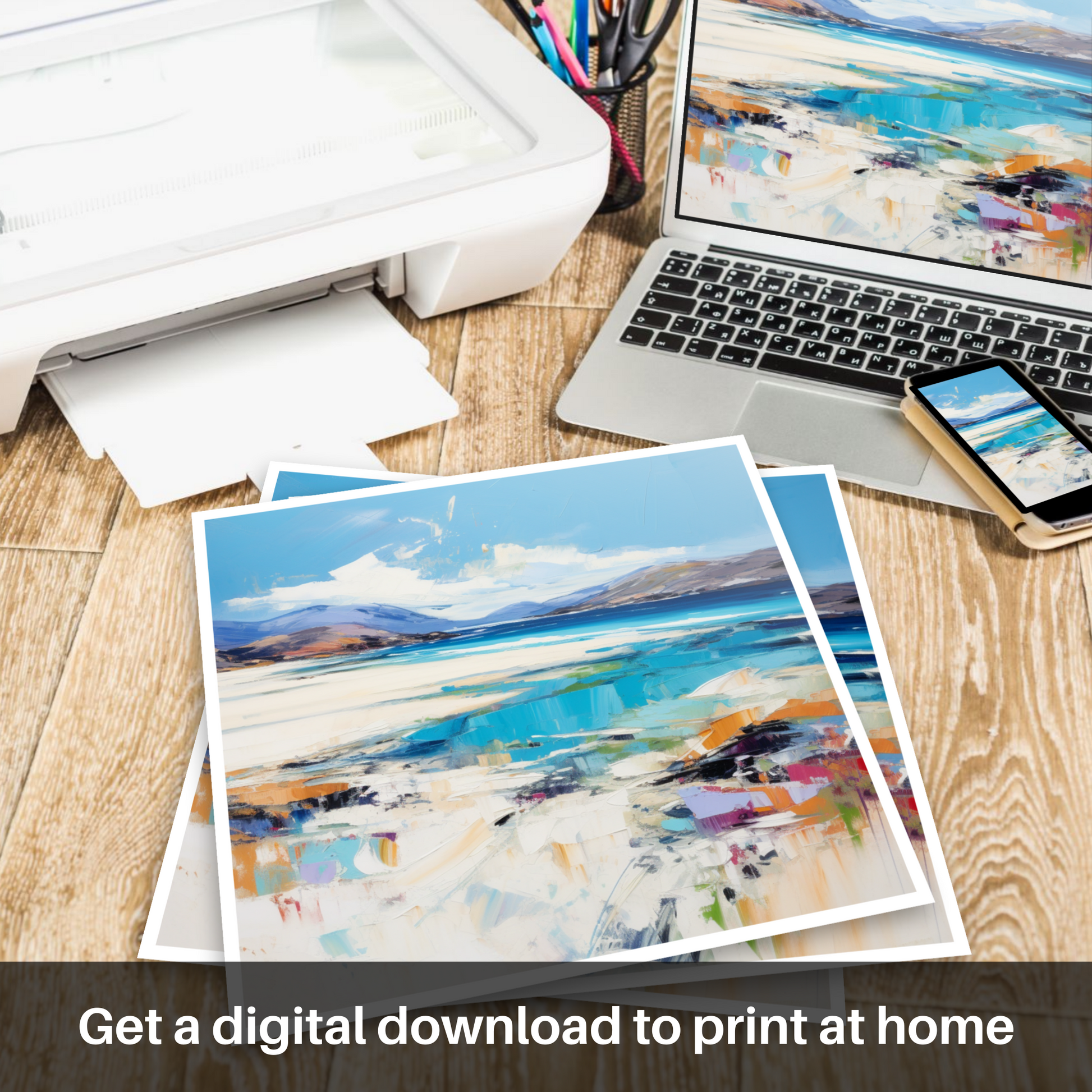 Downloadable and printable picture of Luskentyre Beach, Isle of Harris