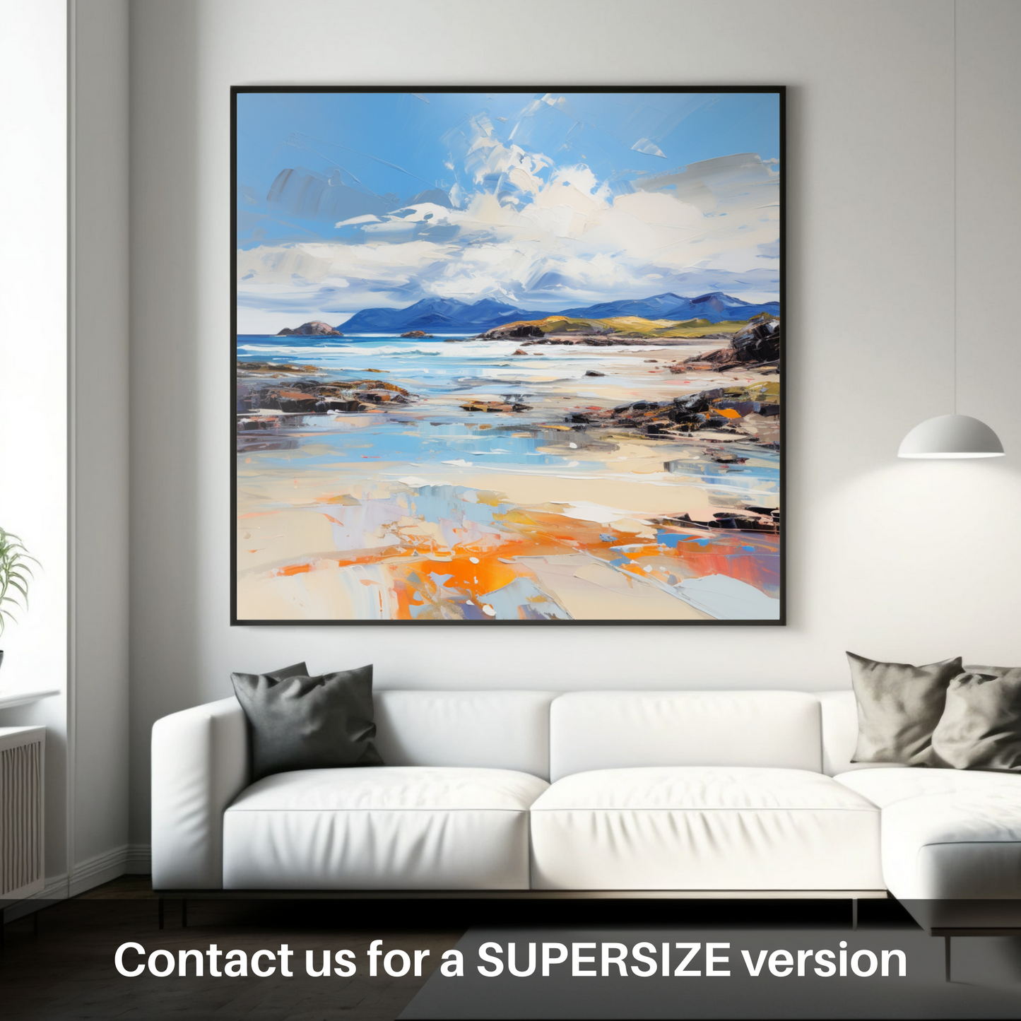 Painting and Art Print of Camusdarach Beach, Arisaig. Camusdarach Beach: An Expressionist Ode to Scotland's Wild Coast.