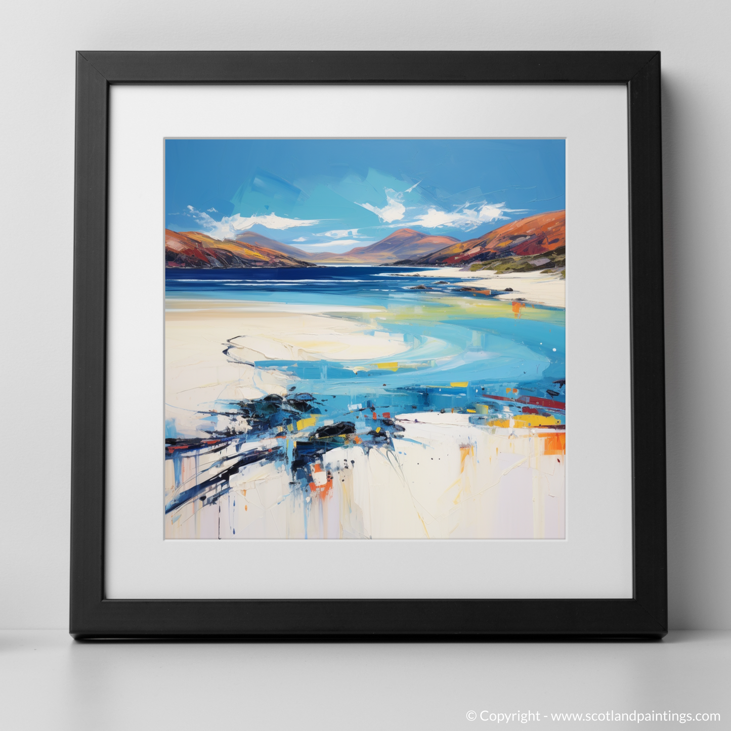 Painting and Art Print of Luskentyre Beach, Isle of Harris. Luskentyre Sands: A Dance of Waves and Dunes.