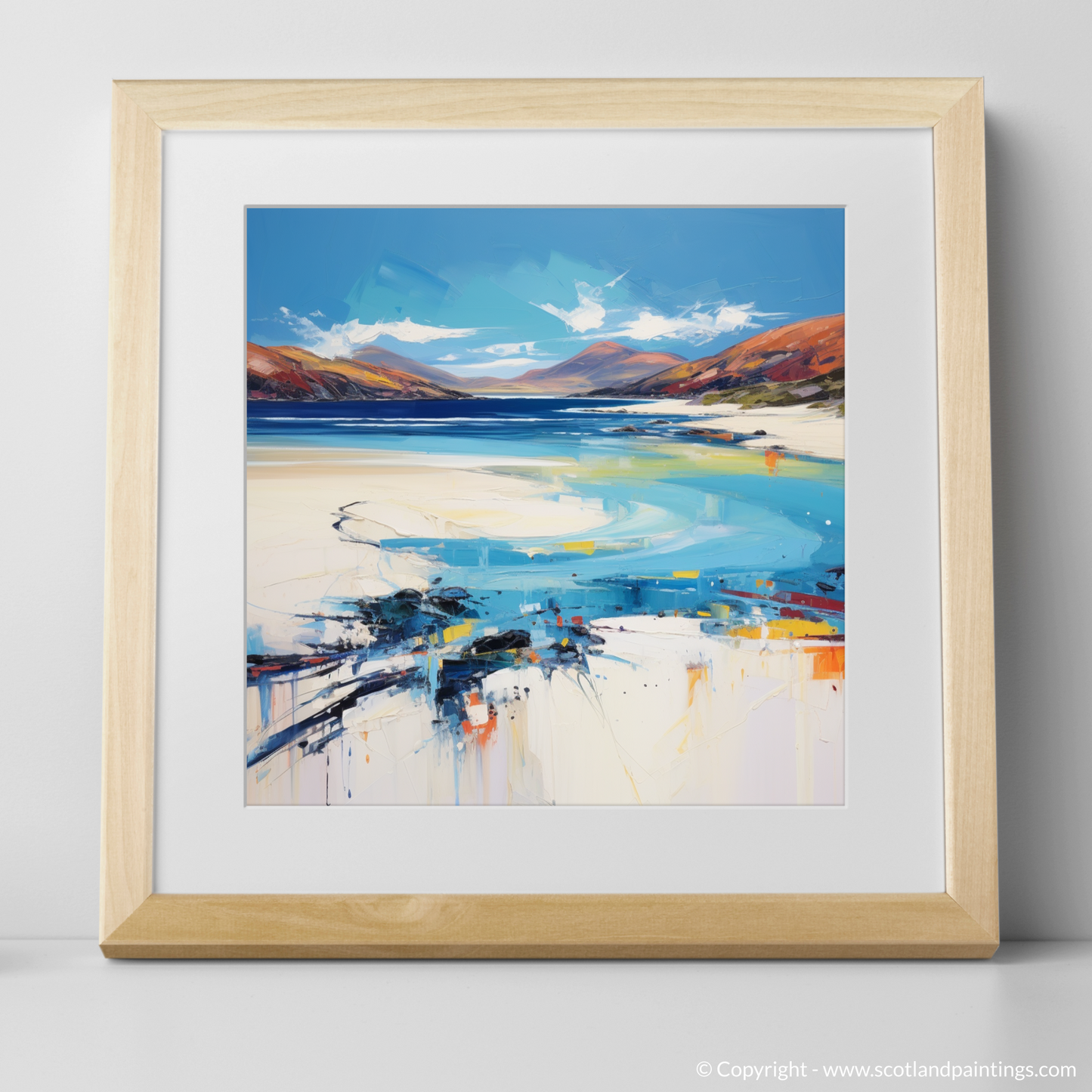 Painting and Art Print of Luskentyre Beach, Isle of Harris. Luskentyre Sands: A Dance of Waves and Dunes.