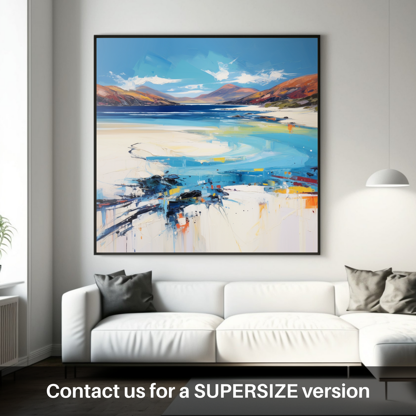 Painting and Art Print of Luskentyre Beach, Isle of Harris. Luskentyre Sands: A Dance of Waves and Dunes.