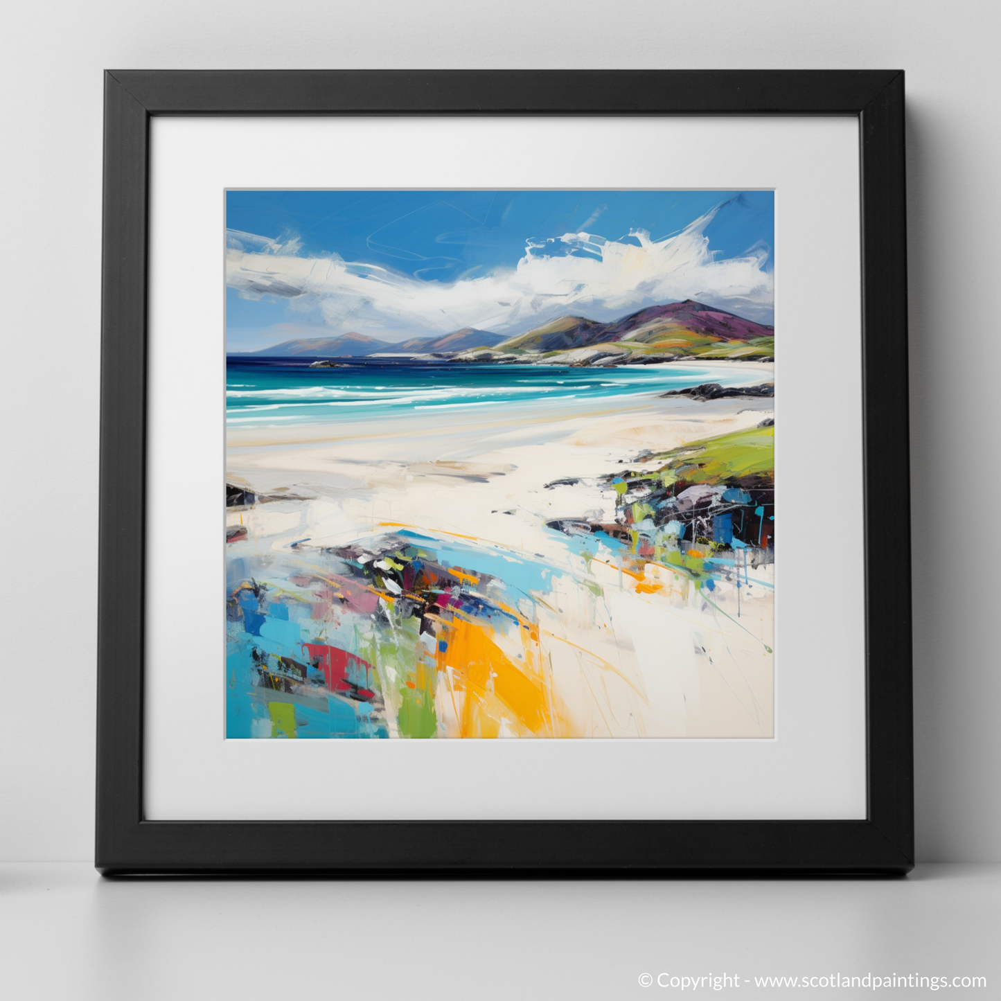 Painting and Art Print of Luskentyre Beach, Isle of Harris. Luskentyre Beach Impressions: An Expressionist Ode to the Outer Hebrides.