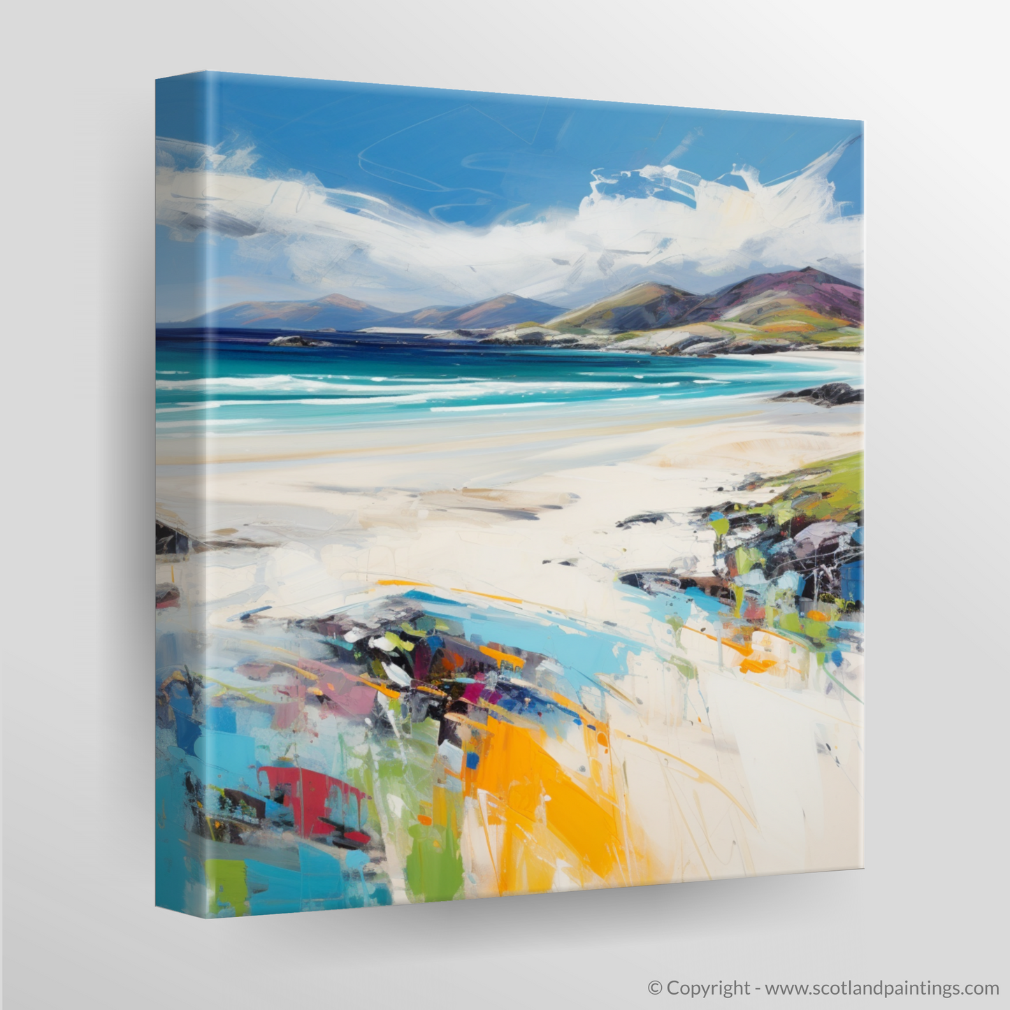 Painting and Art Print of Luskentyre Beach, Isle of Harris. Luskentyre Beach Impressions: An Expressionist Ode to the Outer Hebrides.