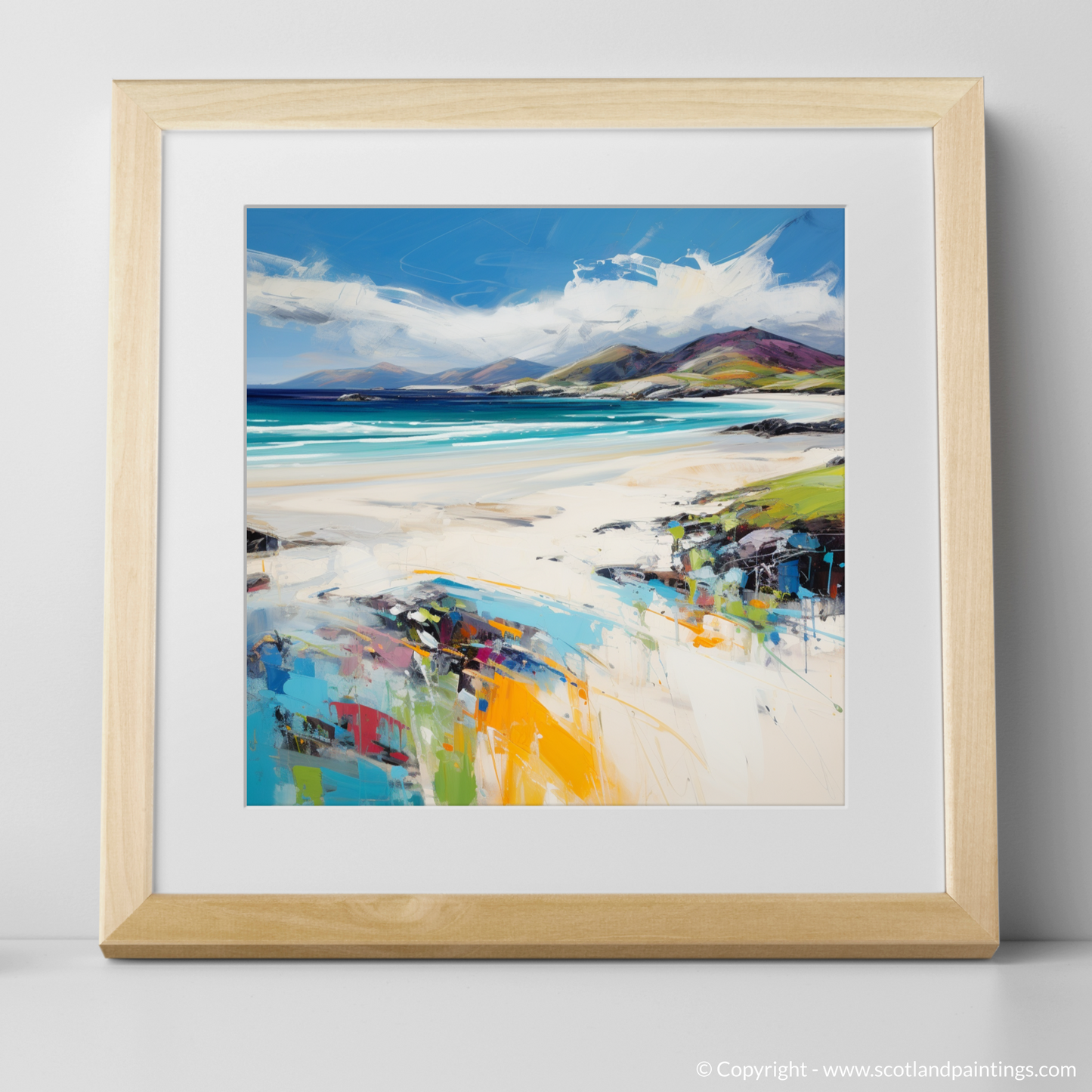 Painting and Art Print of Luskentyre Beach, Isle of Harris. Luskentyre Beach Impressions: An Expressionist Ode to the Outer Hebrides.