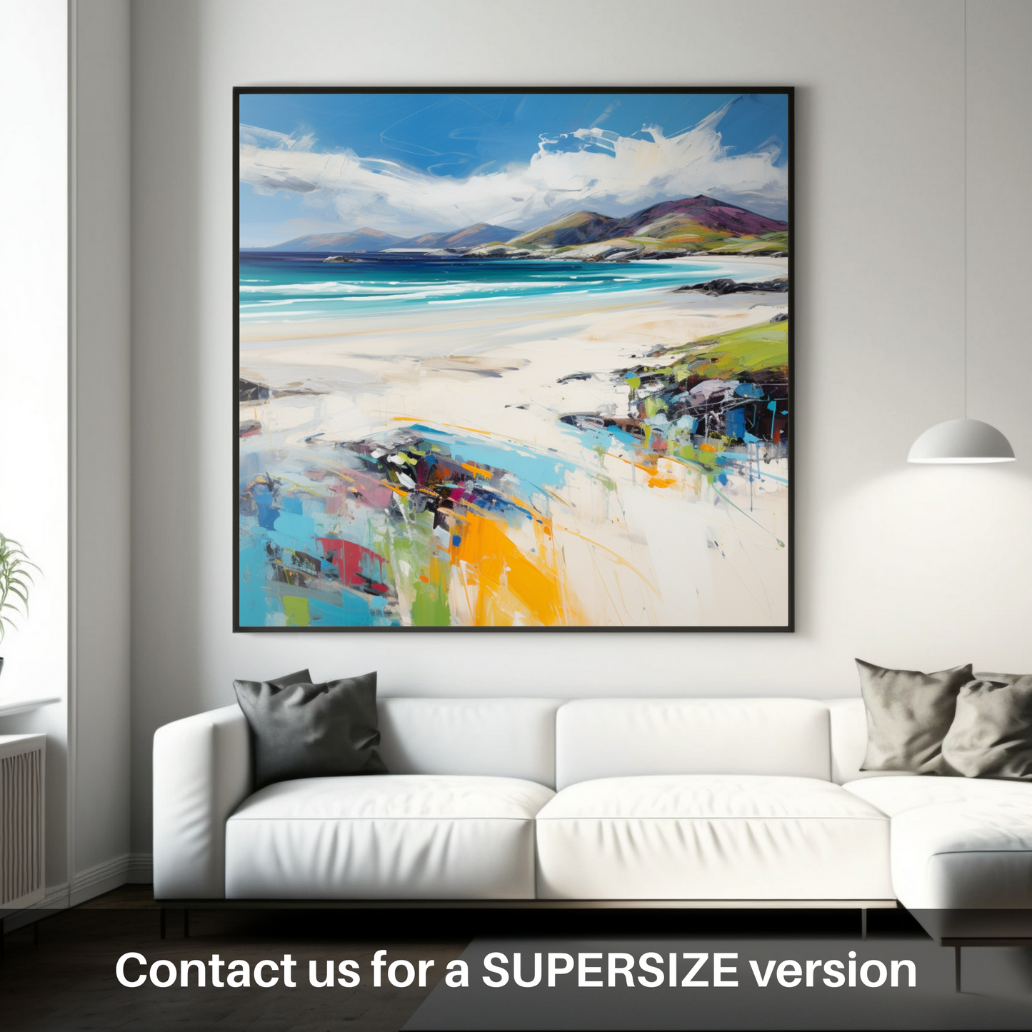 Painting and Art Print of Luskentyre Beach, Isle of Harris. Luskentyre Beach Impressions: An Expressionist Ode to the Outer Hebrides.