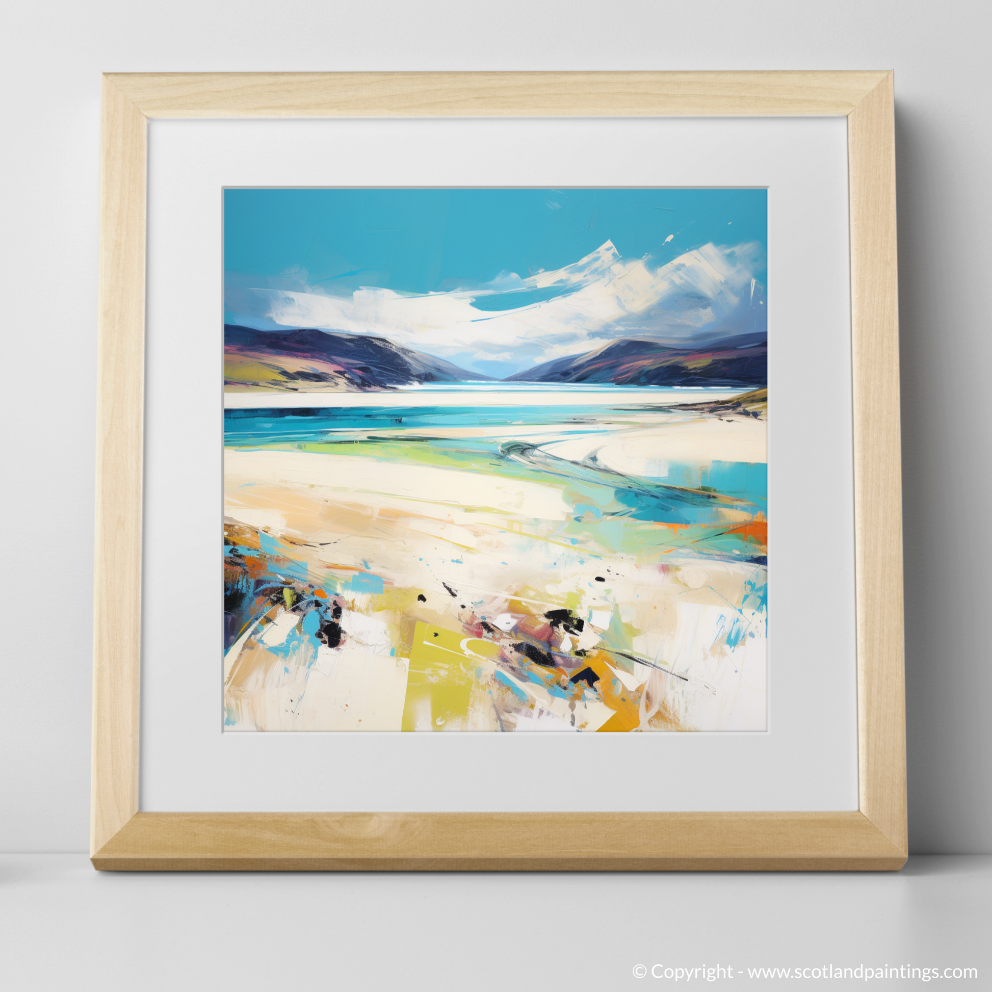 Art Print of Luskentyre Beach, Isle of Harris with a natural frame