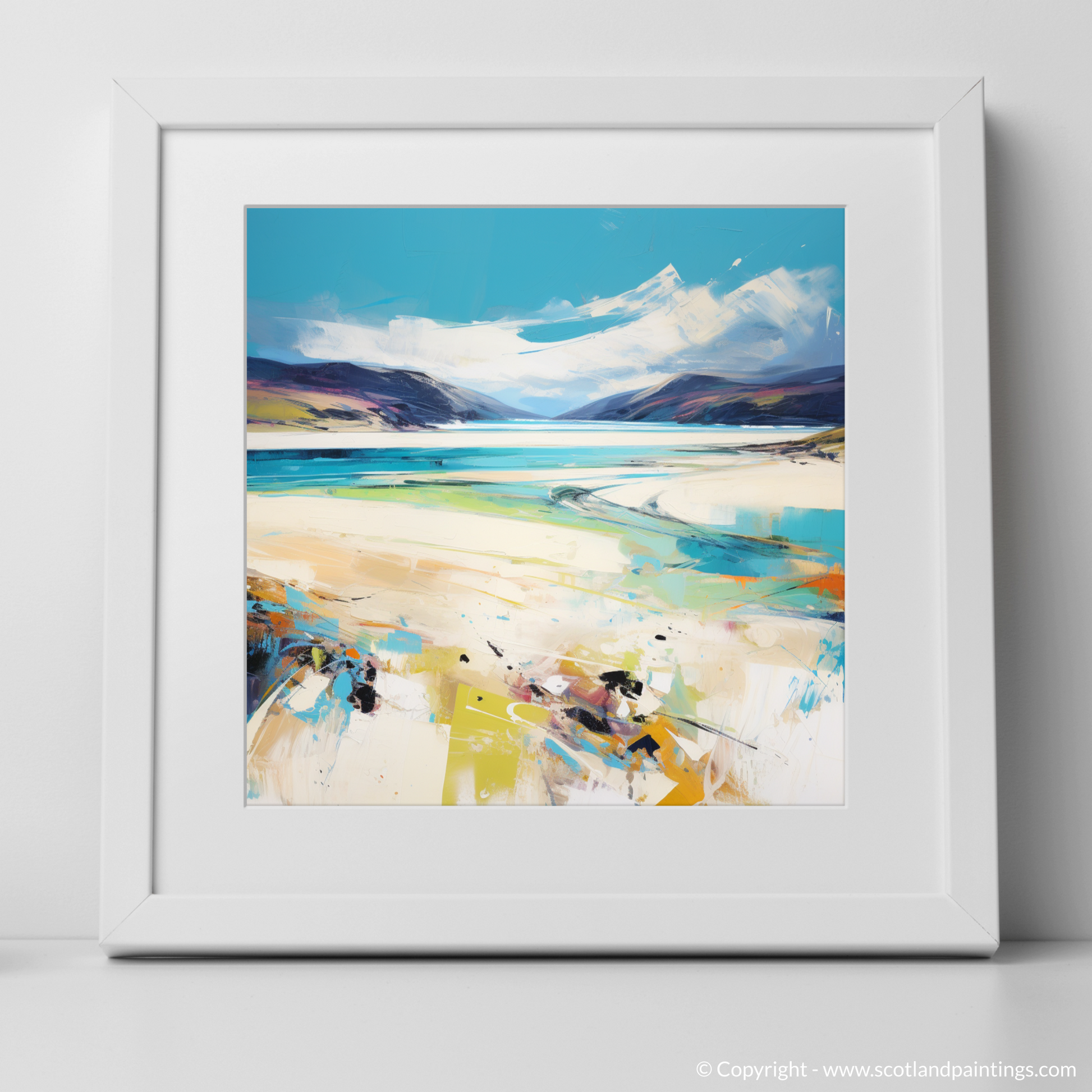 Art Print of Luskentyre Beach, Isle of Harris with a white frame