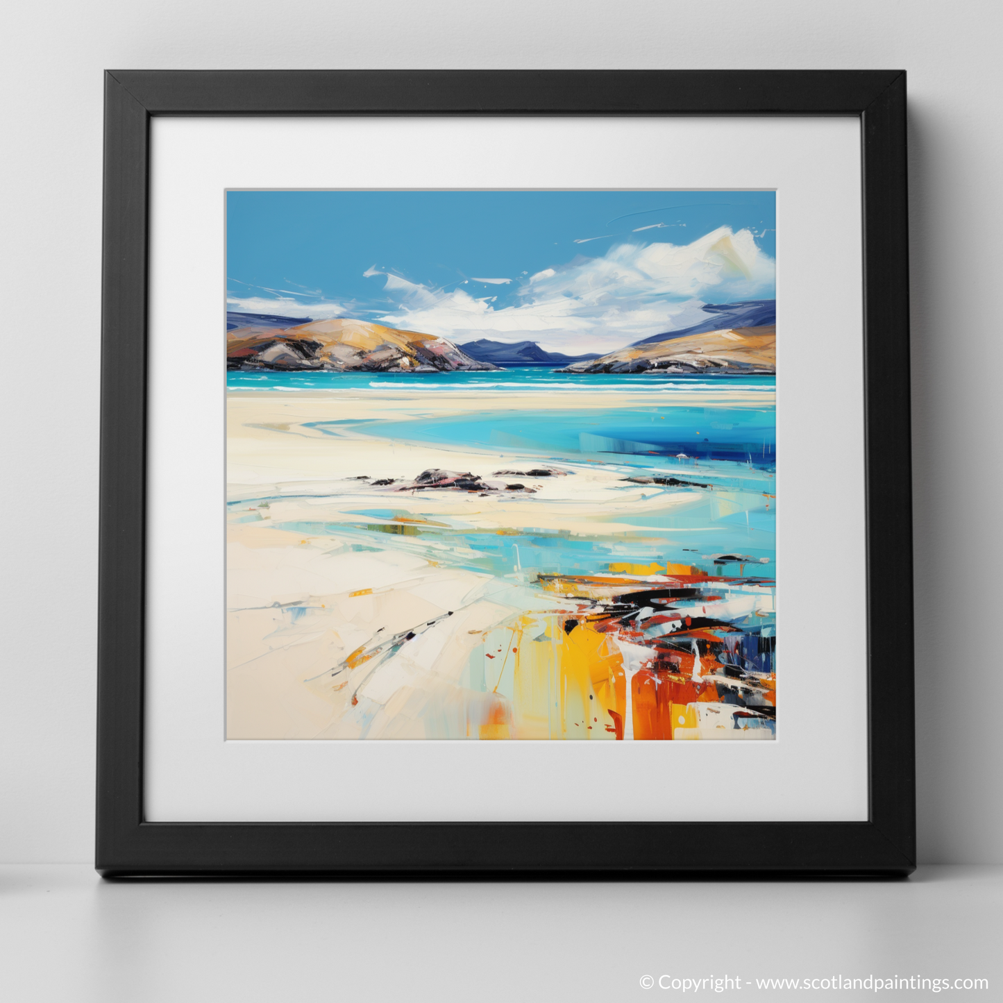 Art Print of Luskentyre Beach, Isle of Harris with a black frame