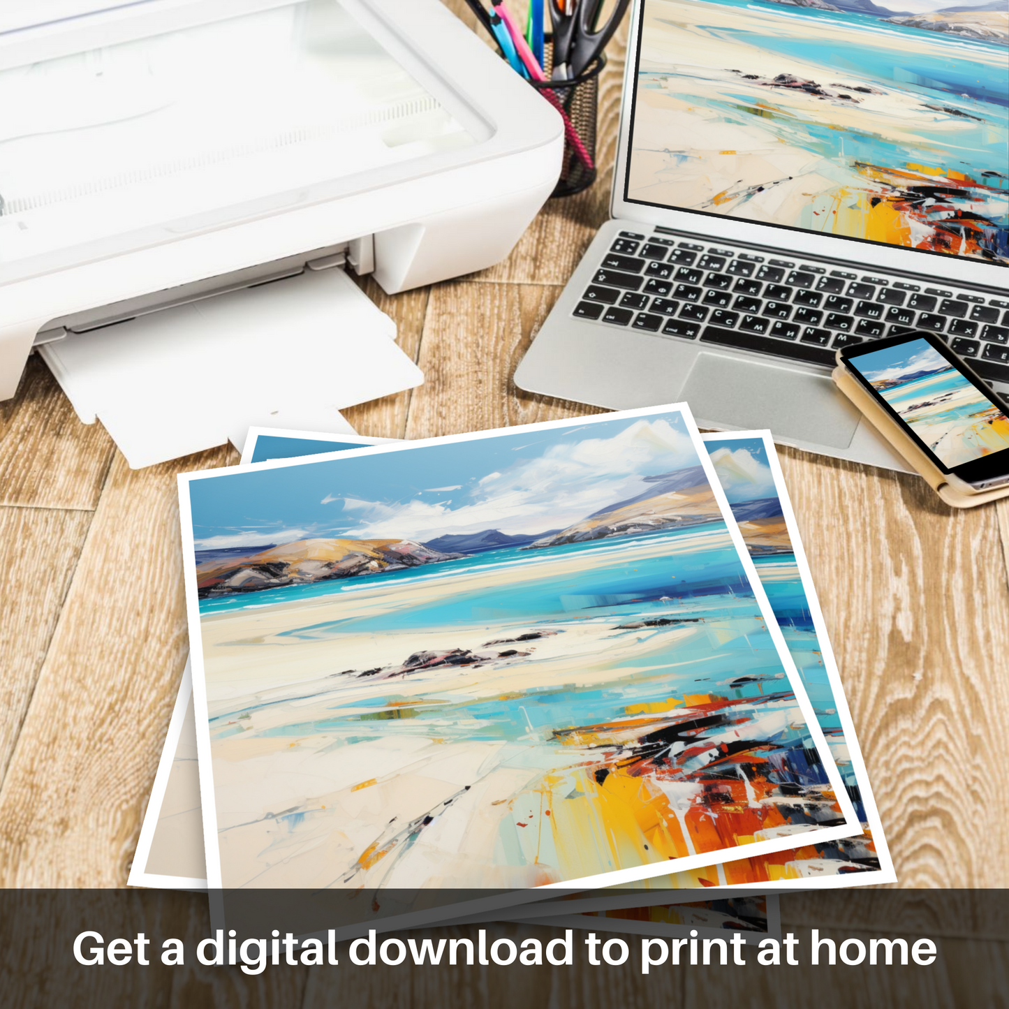 Downloadable and printable picture of Luskentyre Beach, Isle of Harris