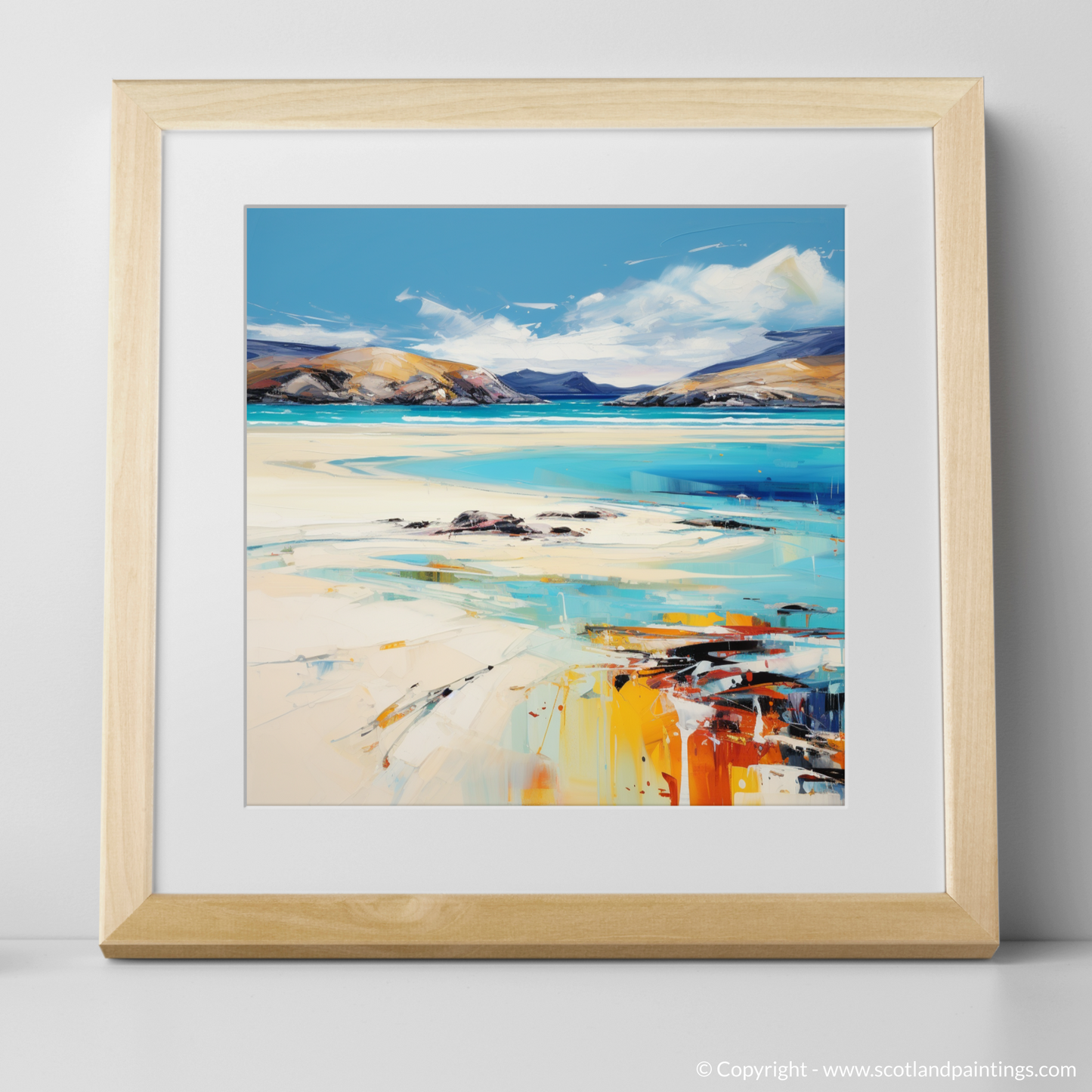 Art Print of Luskentyre Beach, Isle of Harris with a natural frame