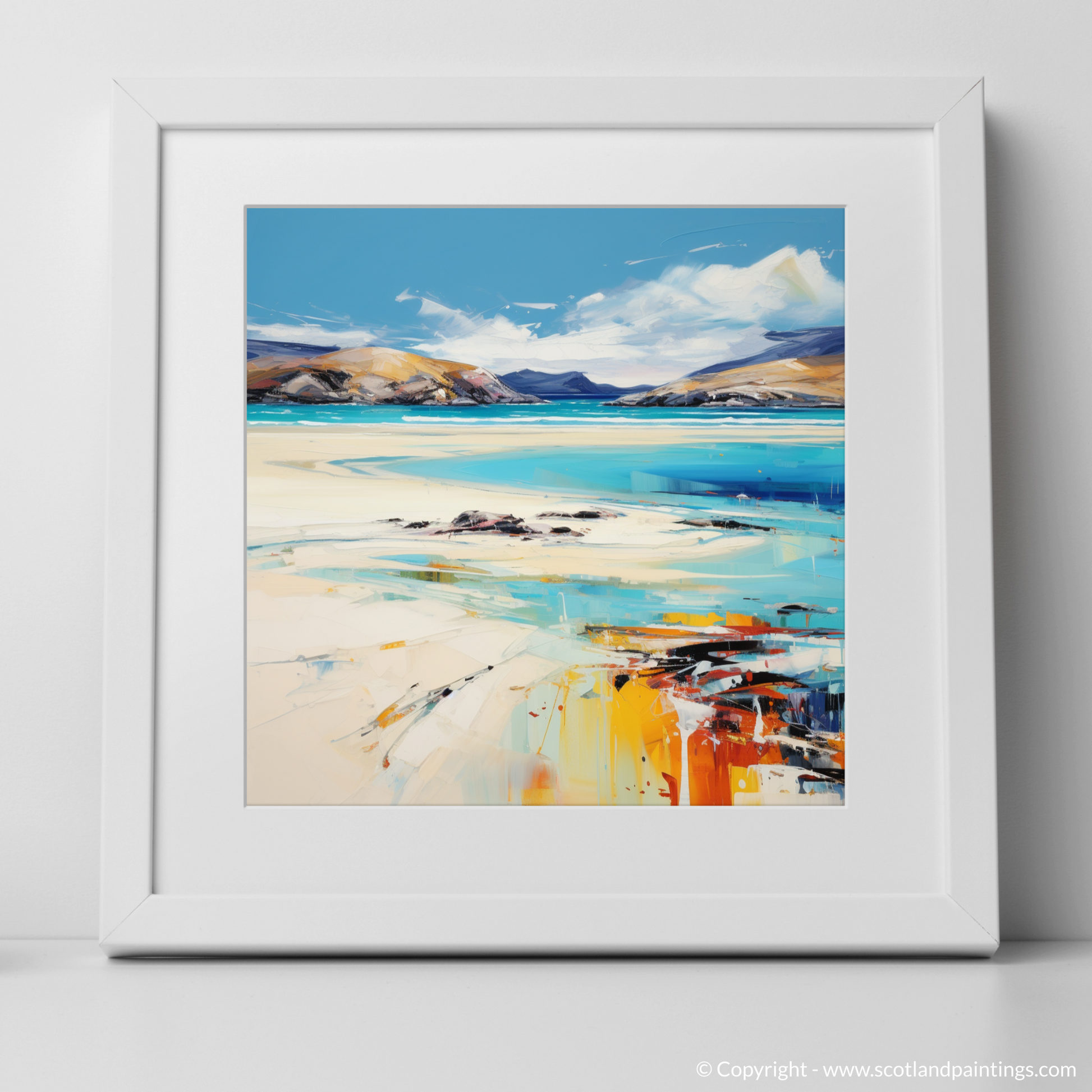 Art Print of Luskentyre Beach, Isle of Harris with a white frame