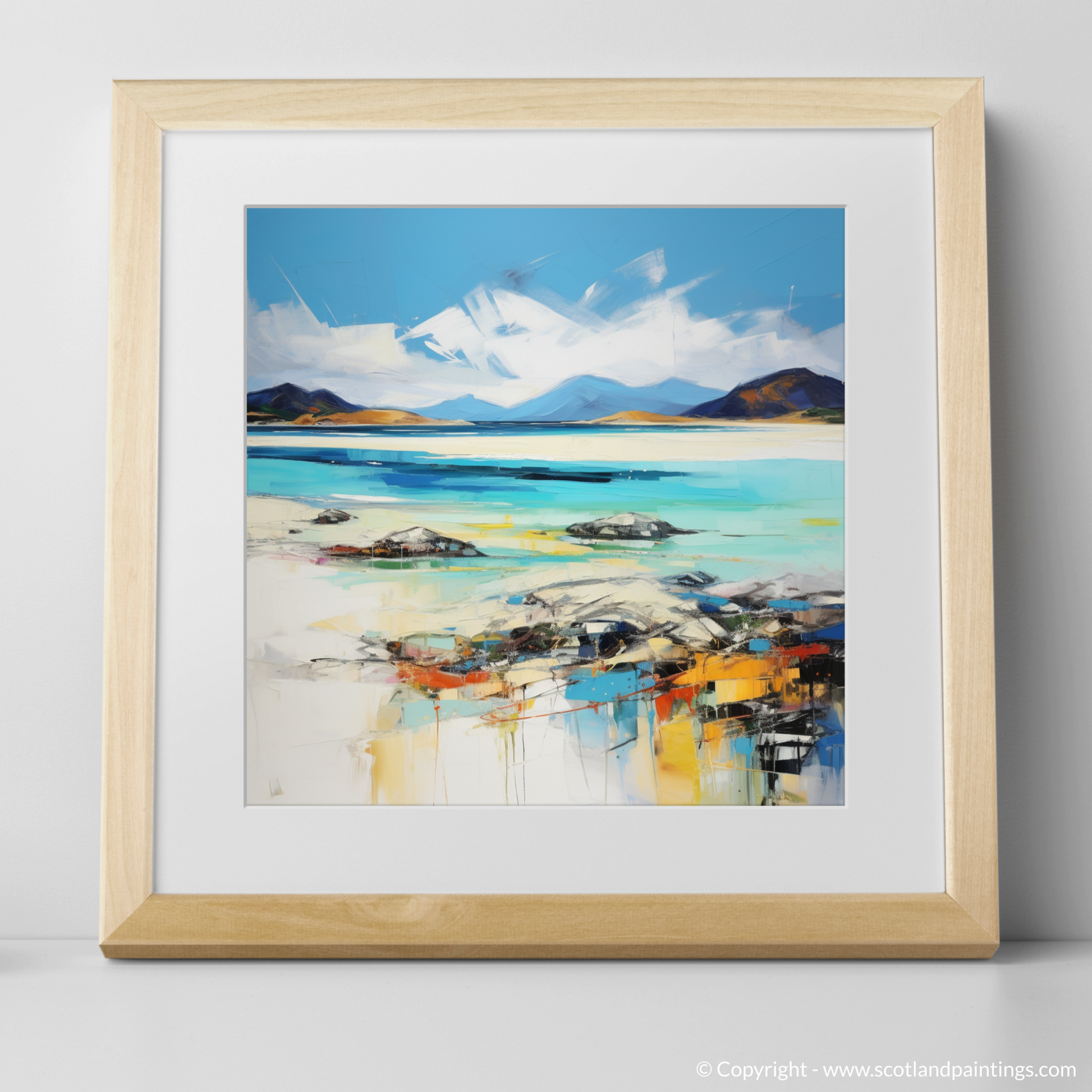 Art Print of Luskentyre Beach, Isle of Harris with a natural frame