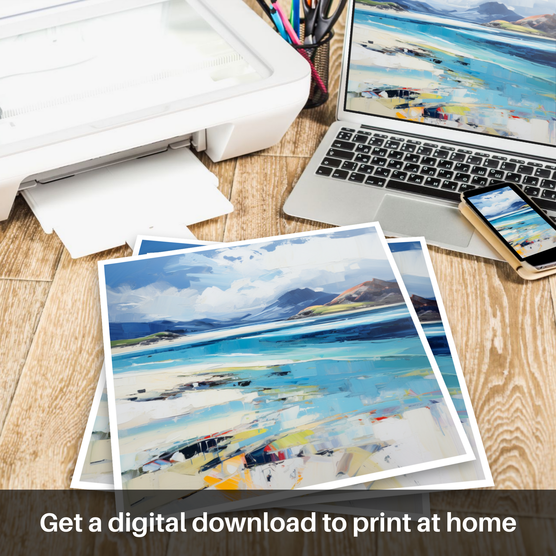 Downloadable and printable picture of Luskentyre Beach, Isle of Harris