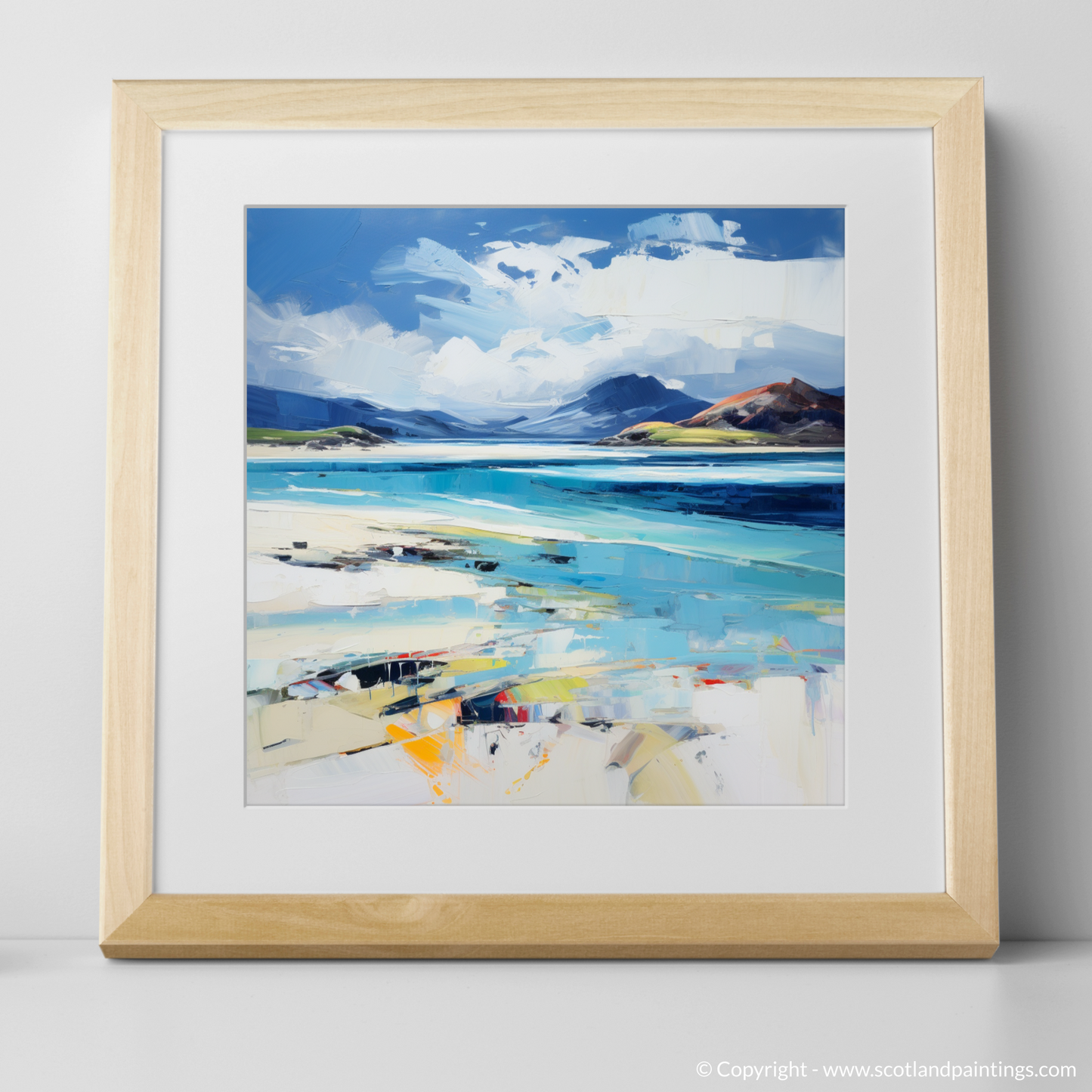 Art Print of Luskentyre Beach, Isle of Harris with a natural frame