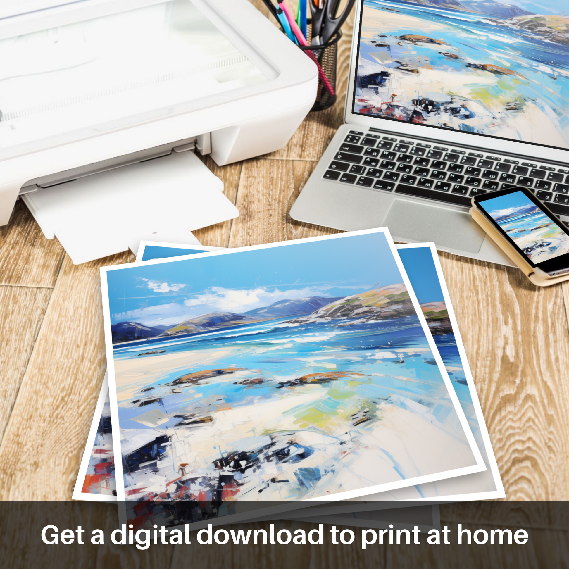 Downloadable and printable picture of Luskentyre Beach, Isle of Harris