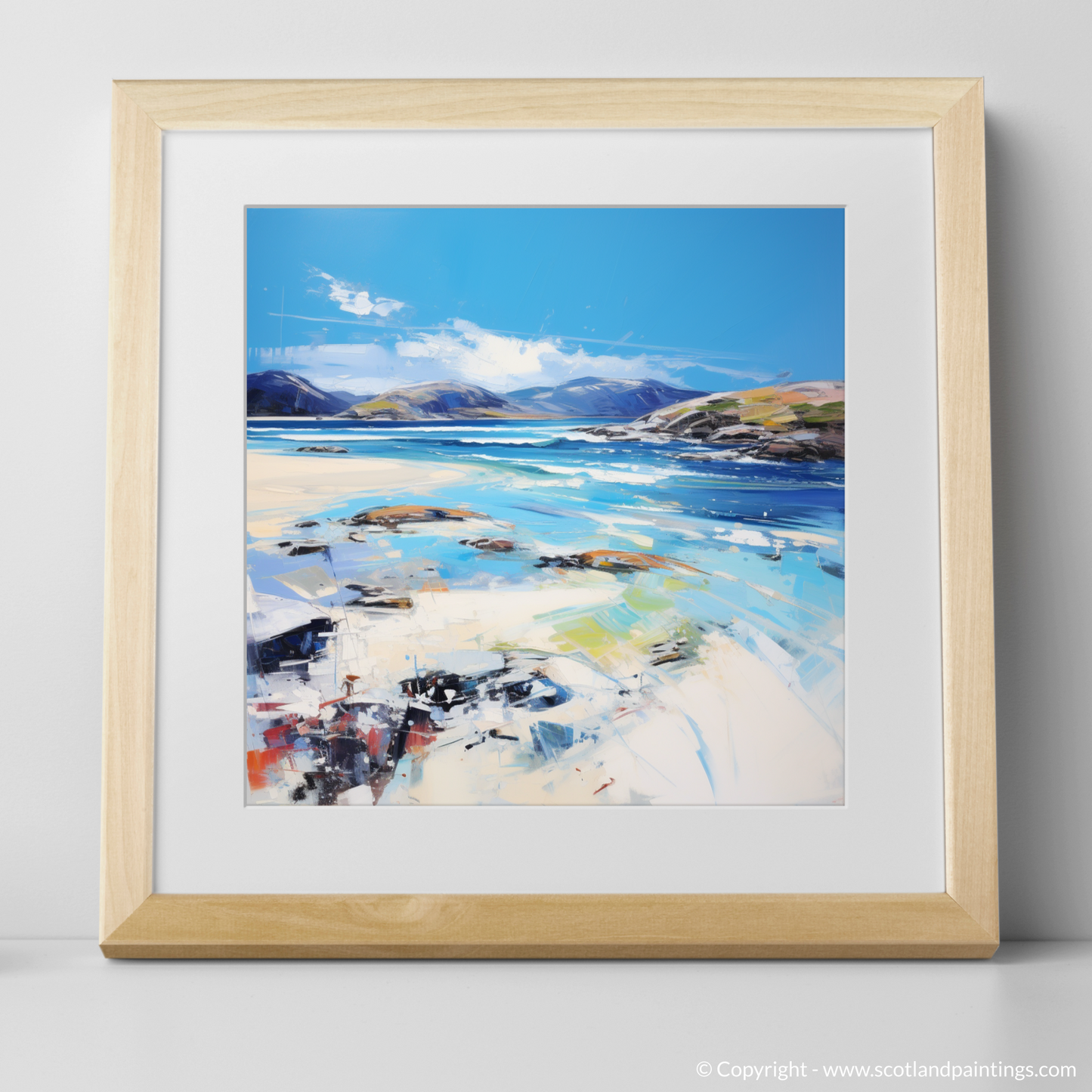 Art Print of Luskentyre Beach, Isle of Harris with a natural frame