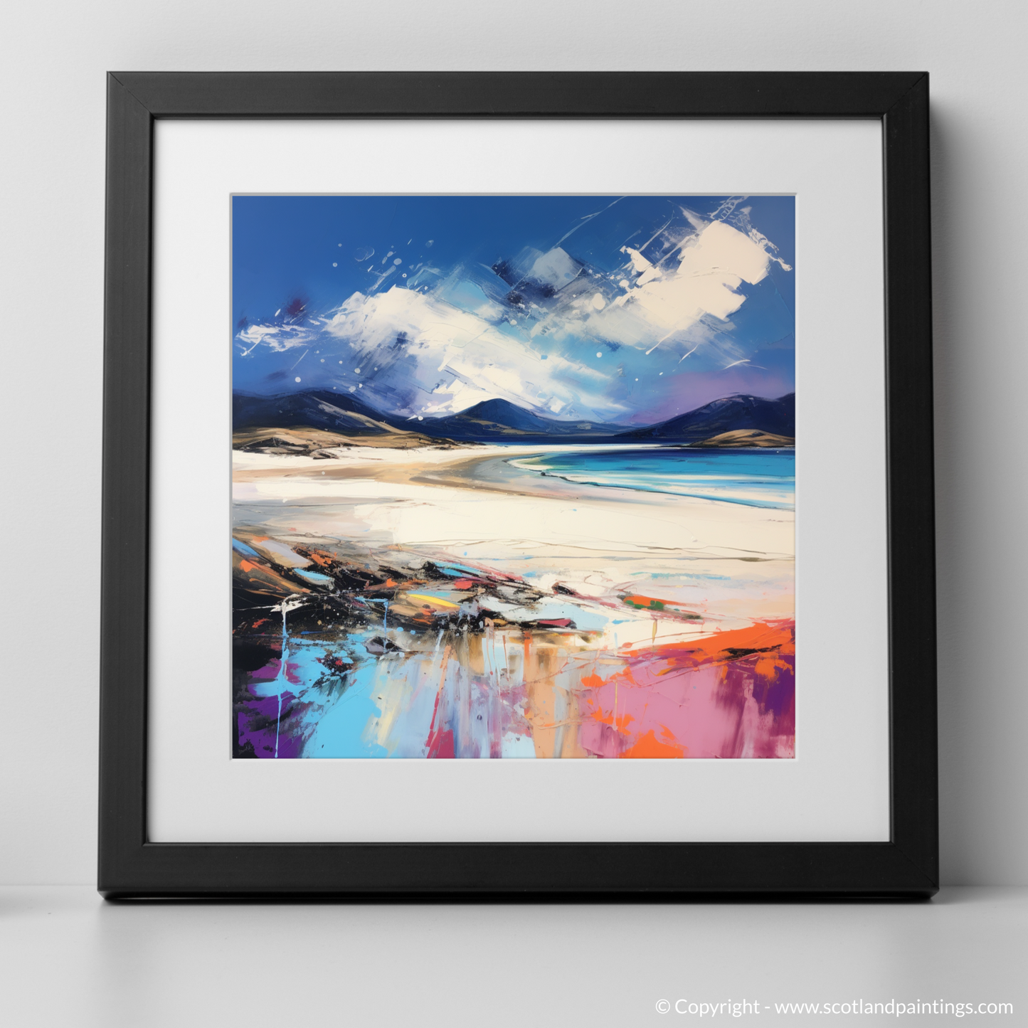 Art Print of Luskentyre Beach, Isle of Harris with a black frame