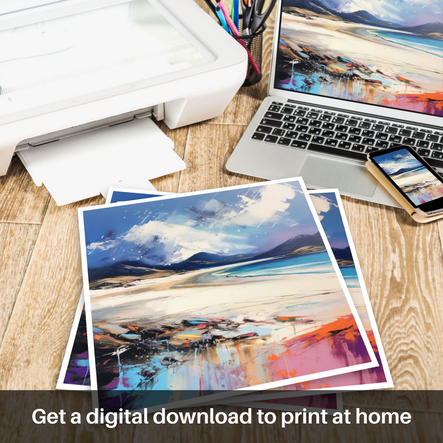 Downloadable and printable picture of Luskentyre Beach, Isle of Harris