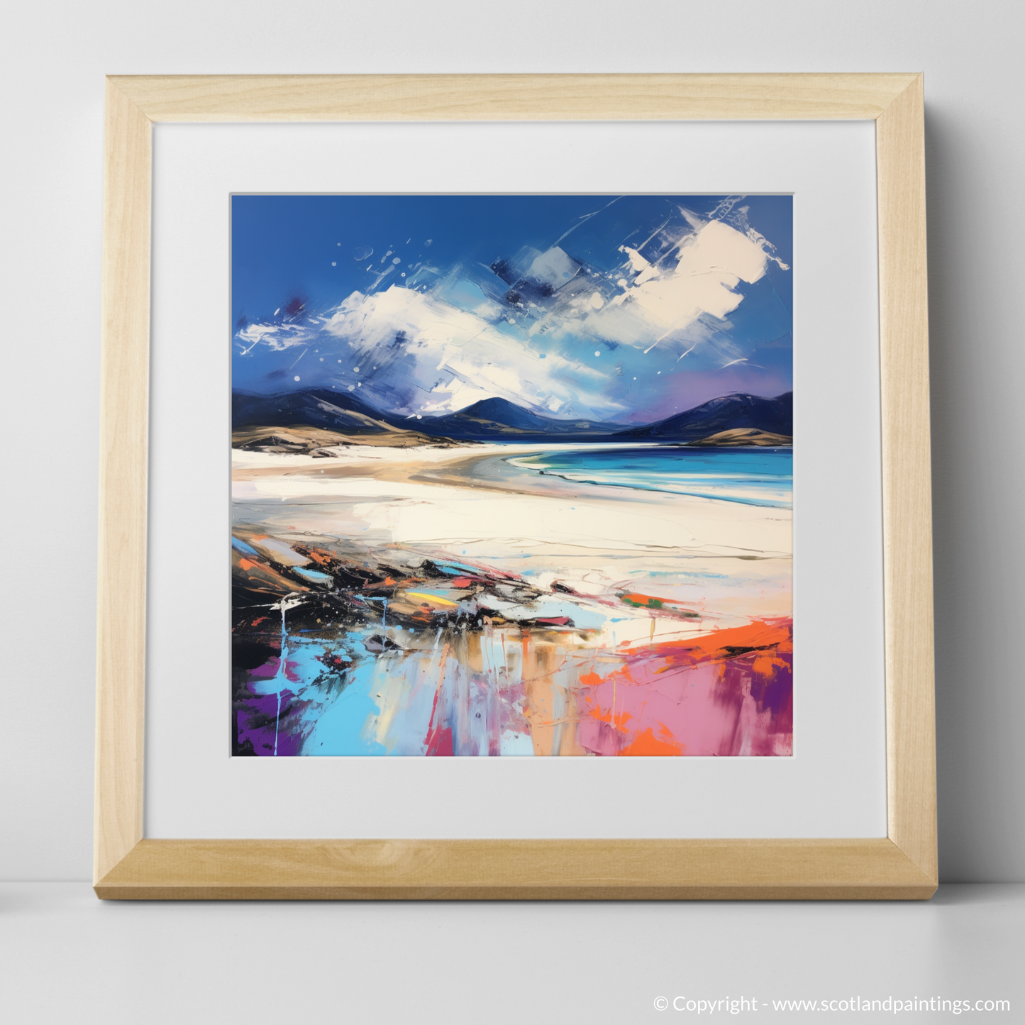 Art Print of Luskentyre Beach, Isle of Harris with a natural frame