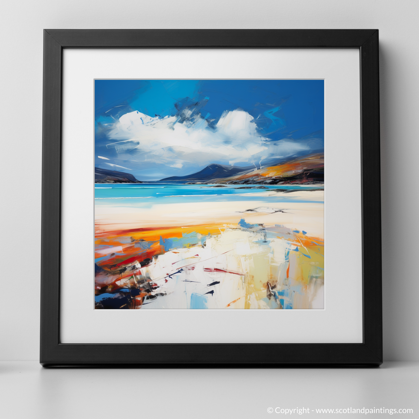 Art Print of Luskentyre Beach, Isle of Harris with a black frame