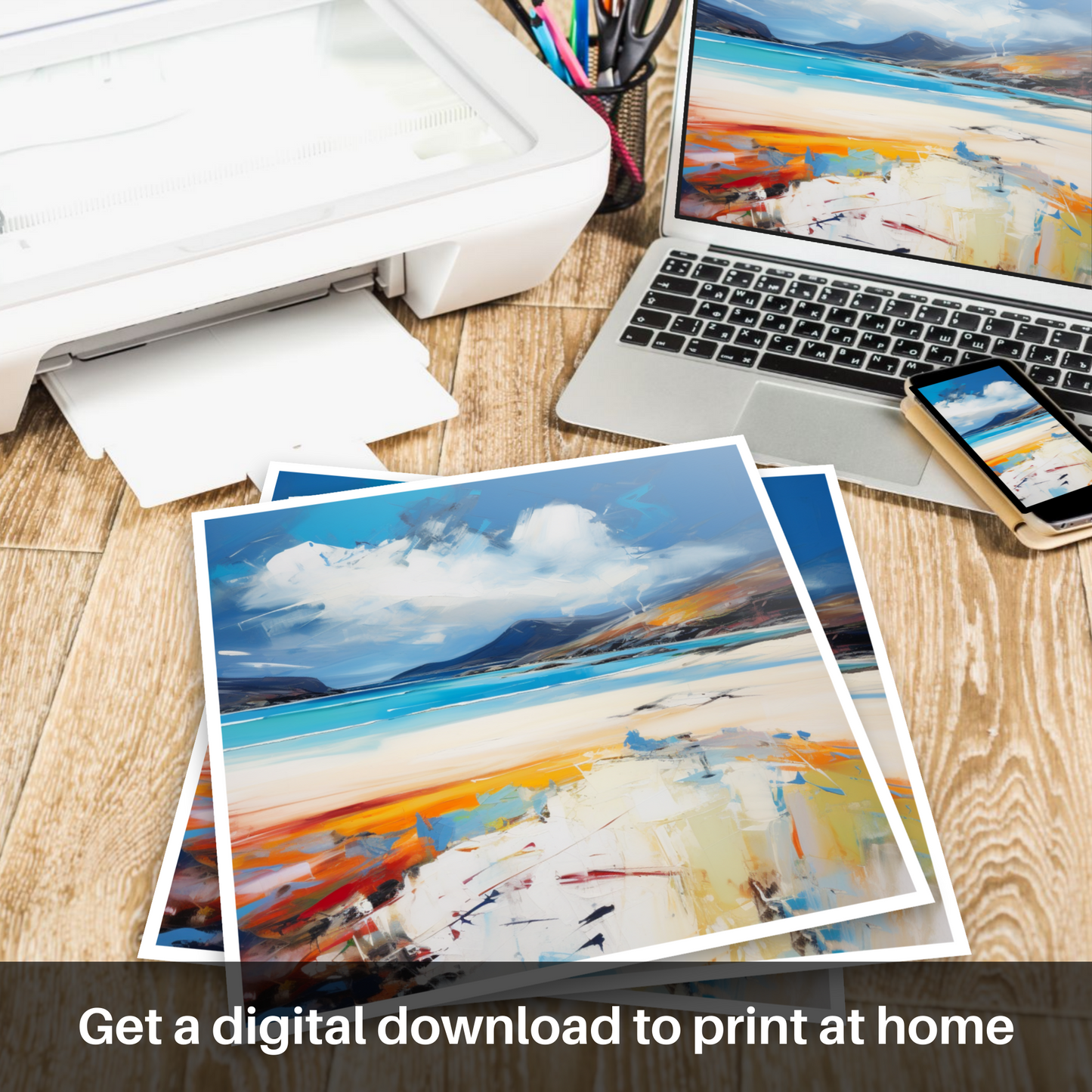 Downloadable and printable picture of Luskentyre Beach, Isle of Harris