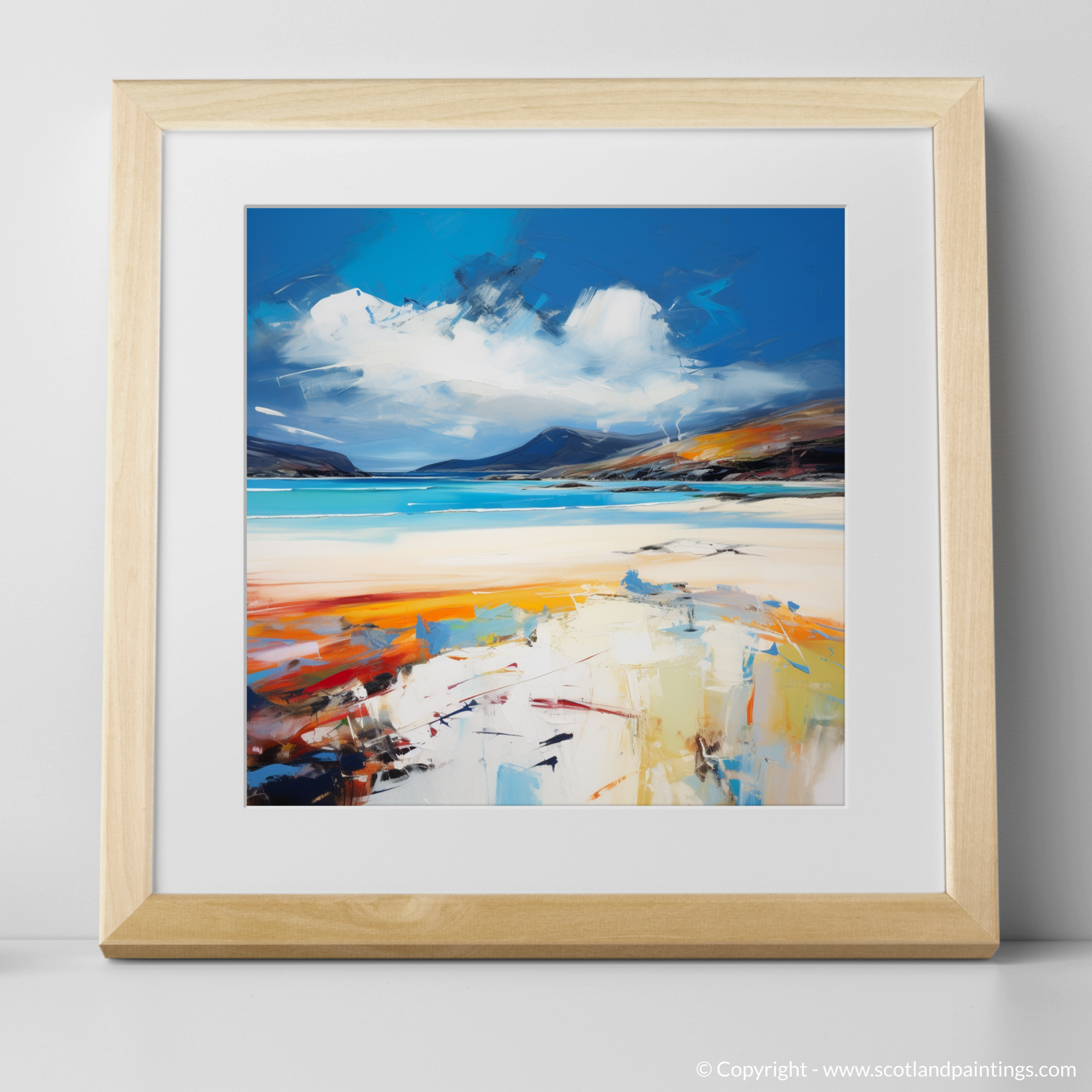 Art Print of Luskentyre Beach, Isle of Harris with a natural frame