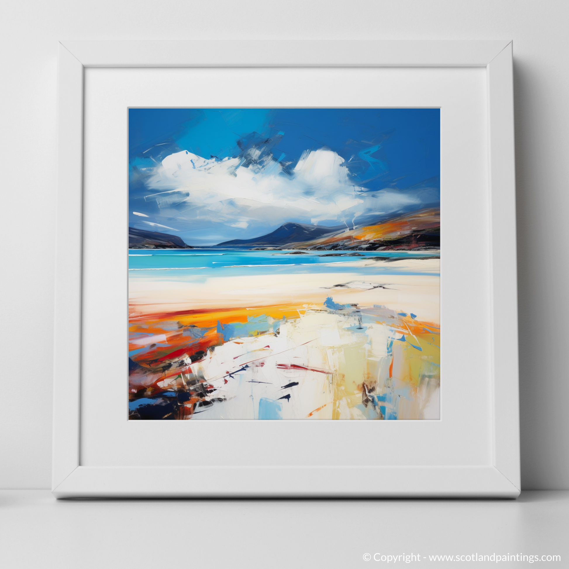 Art Print of Luskentyre Beach, Isle of Harris with a white frame