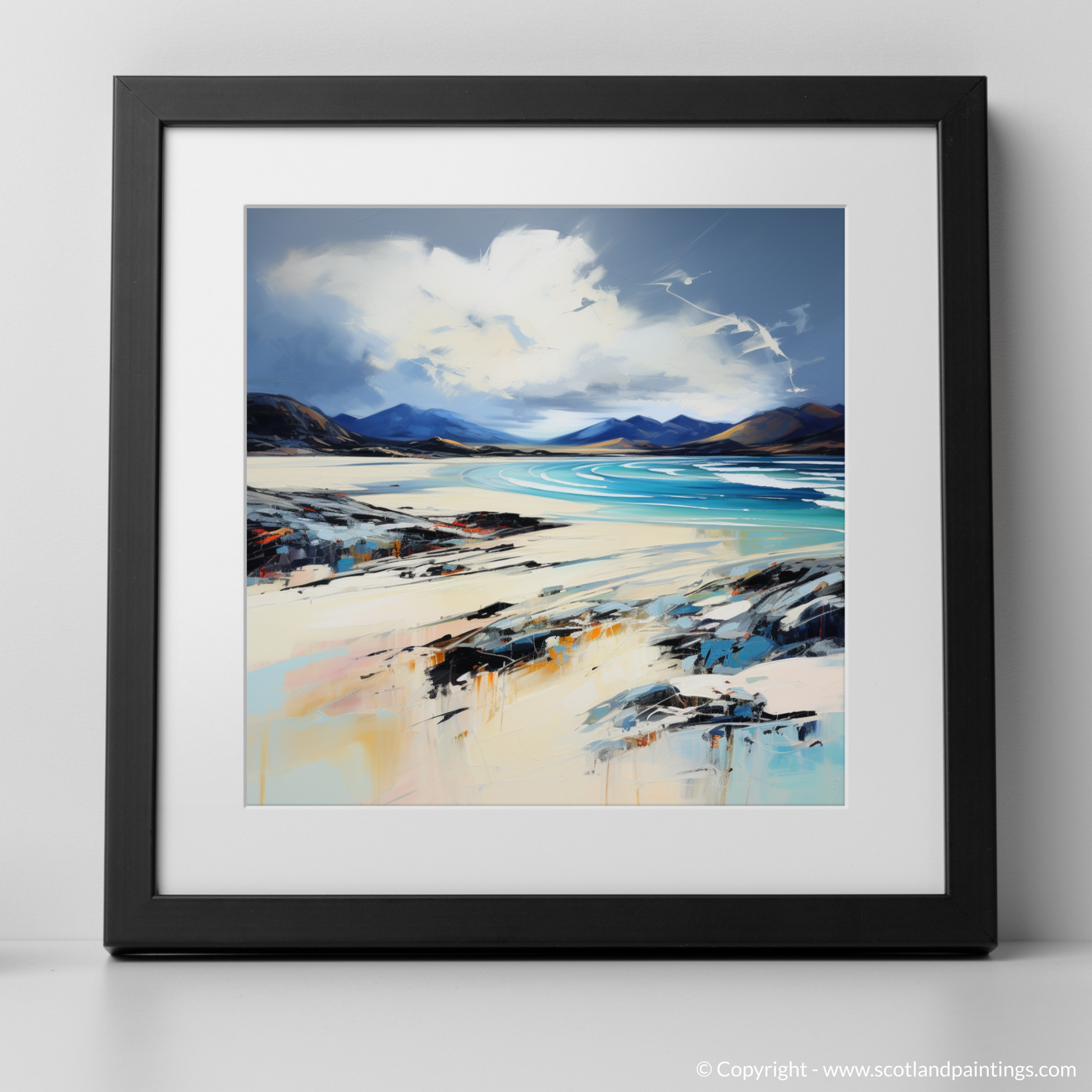 Art Print of Luskentyre Beach, Isle of Harris with a black frame