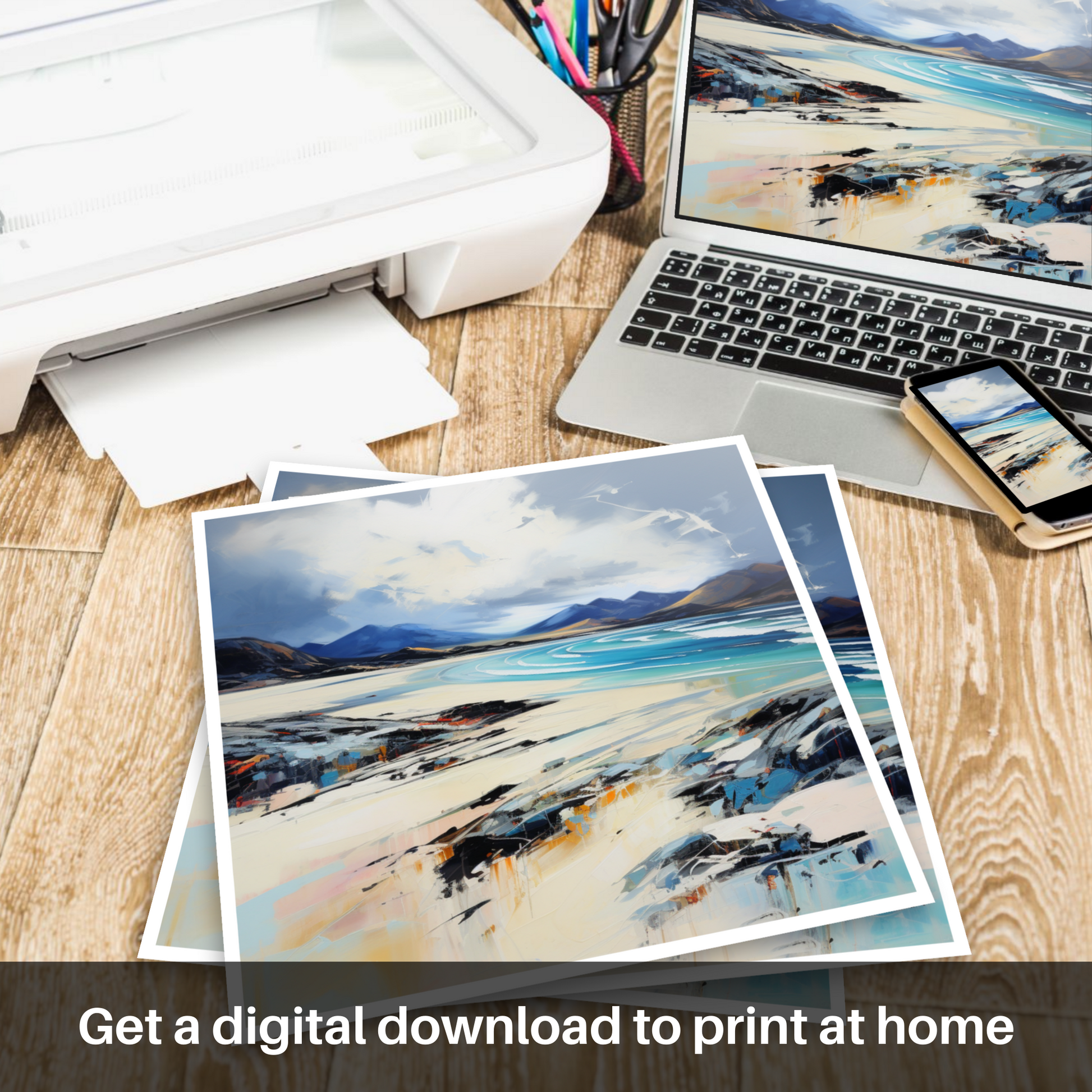 Downloadable and printable picture of Luskentyre Beach, Isle of Harris