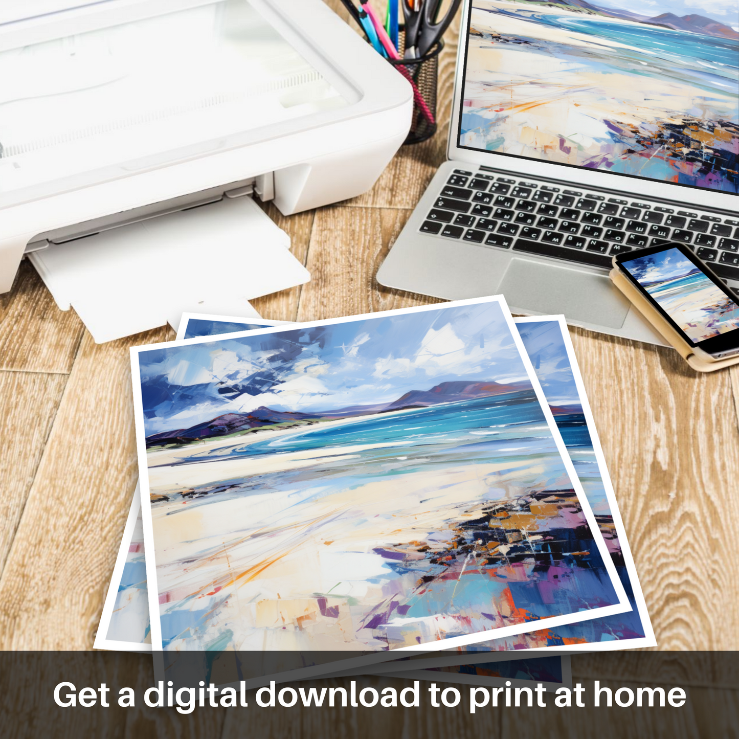 Downloadable and printable picture of Luskentyre Beach, Isle of Harris