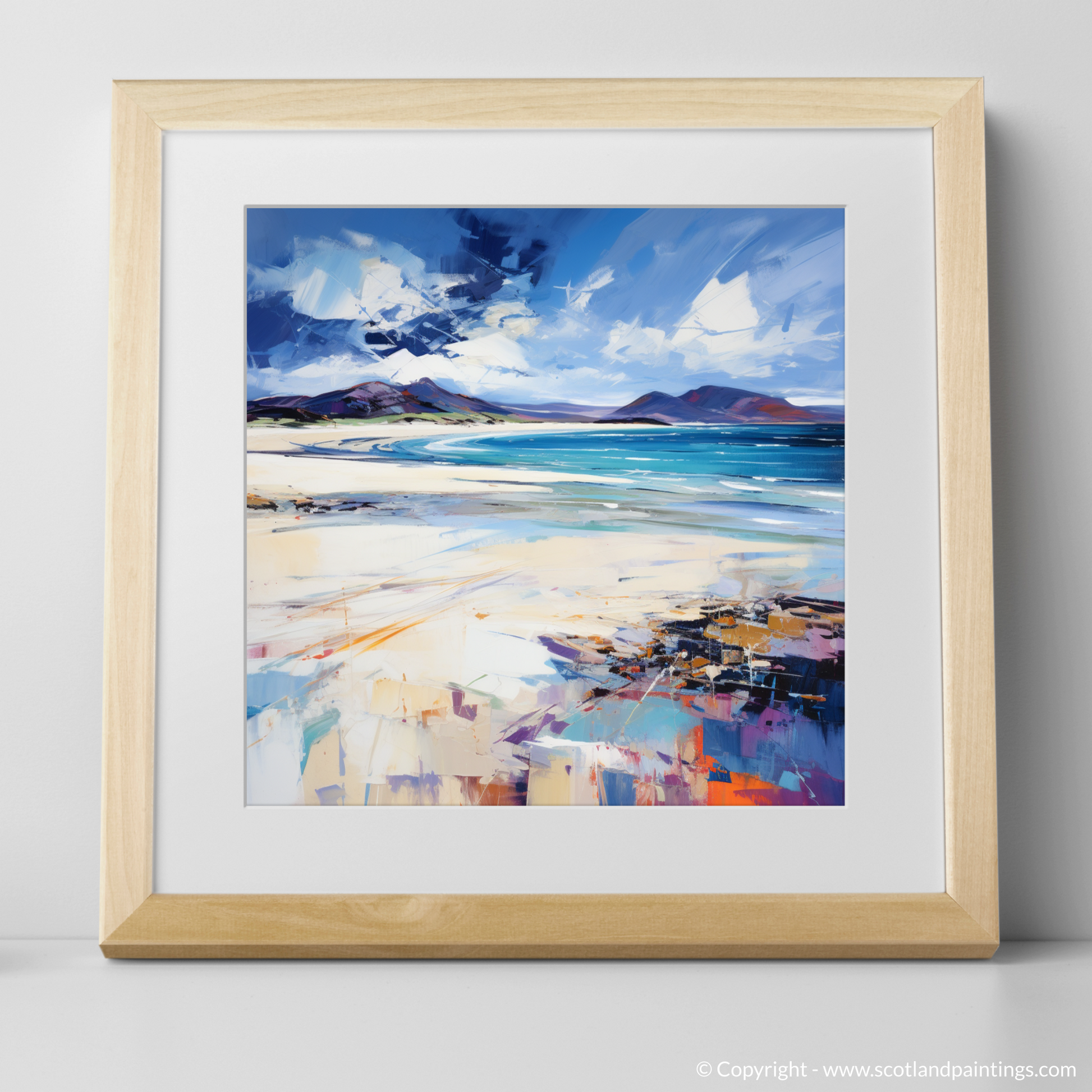 Art Print of Luskentyre Beach, Isle of Harris with a natural frame