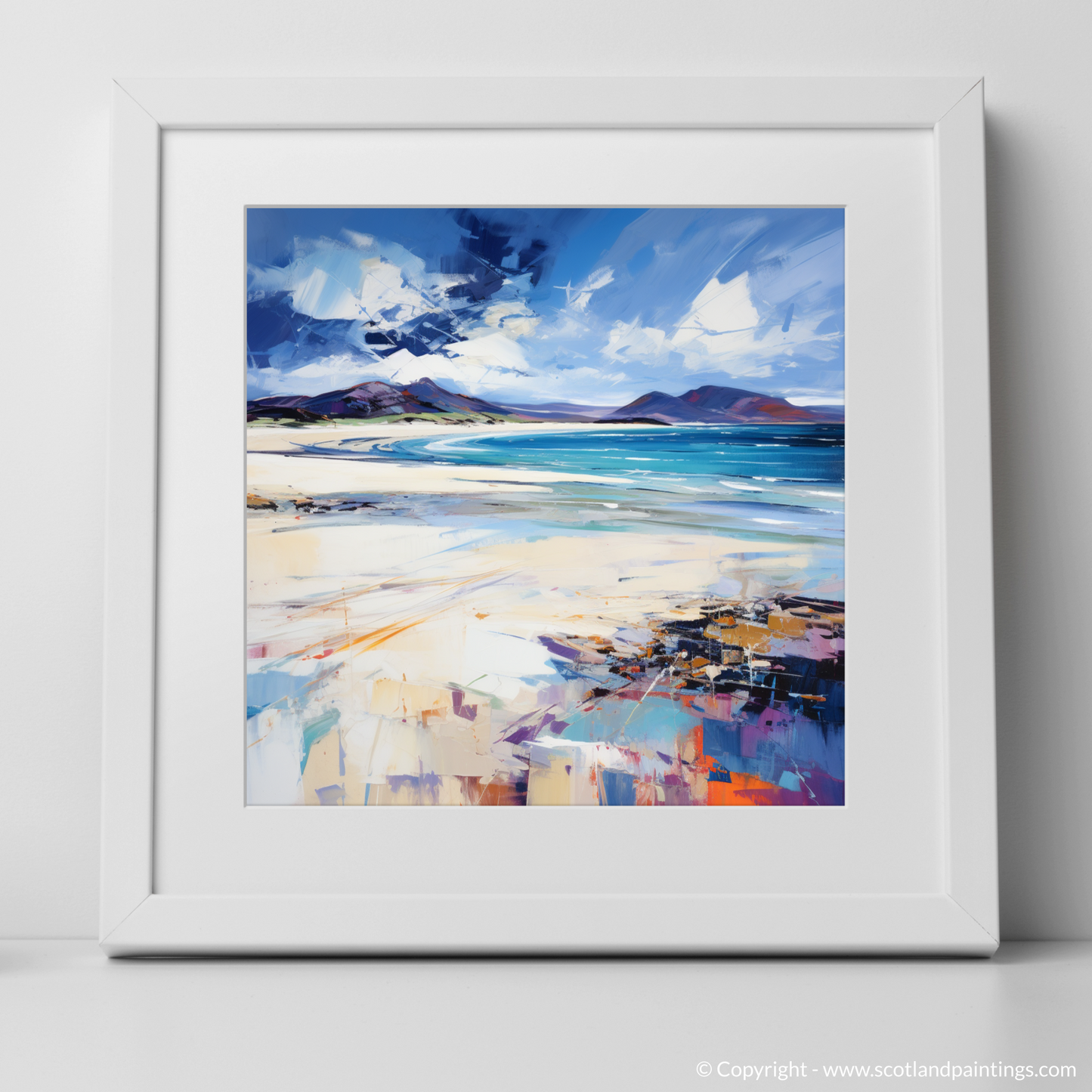 Art Print of Luskentyre Beach, Isle of Harris with a white frame