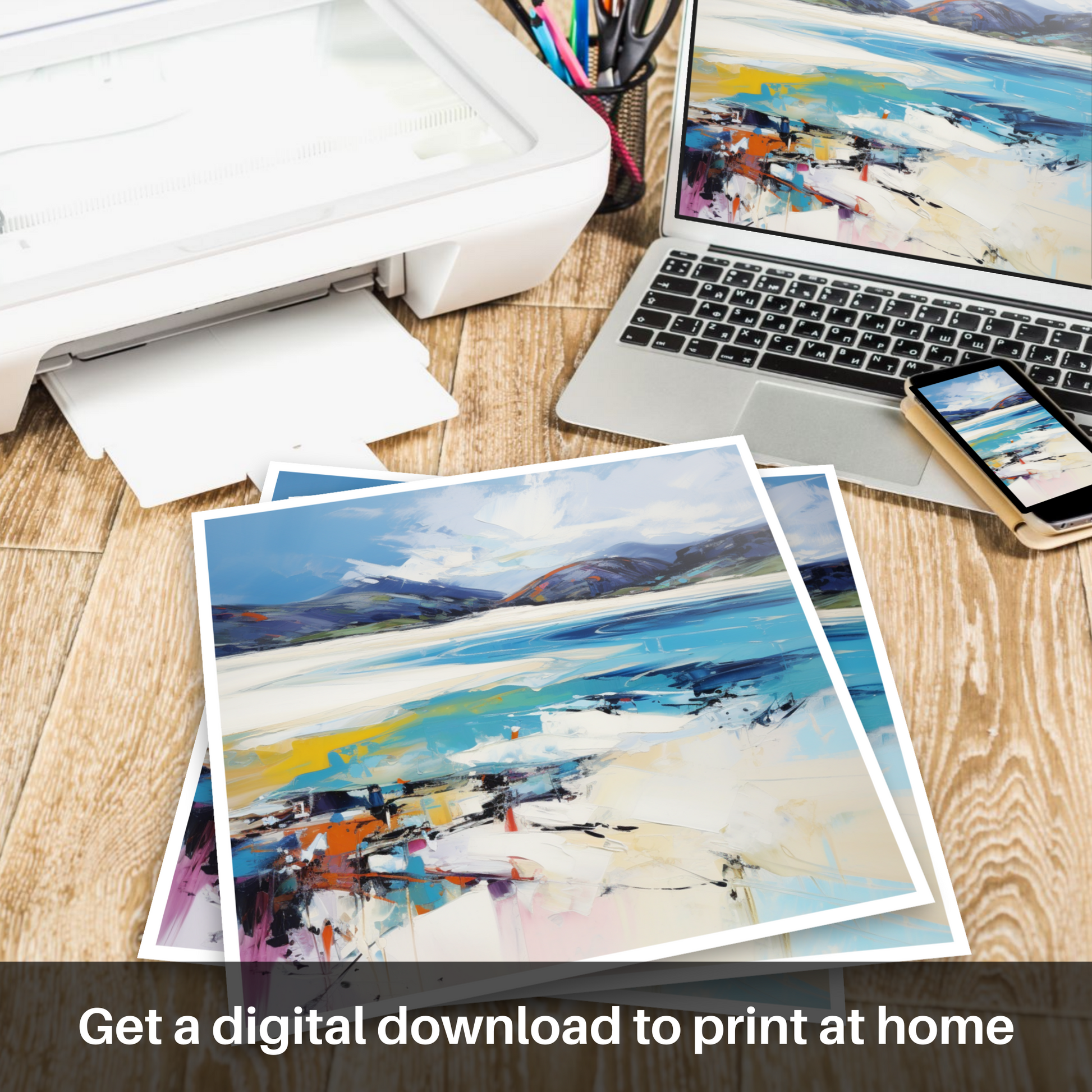 Downloadable and printable picture of Luskentyre Beach, Isle of Harris