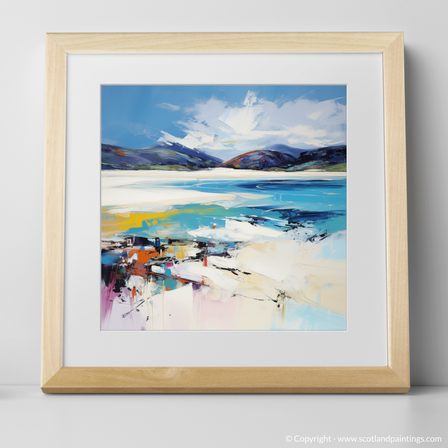 Art Print of Luskentyre Beach, Isle of Harris with a natural frame