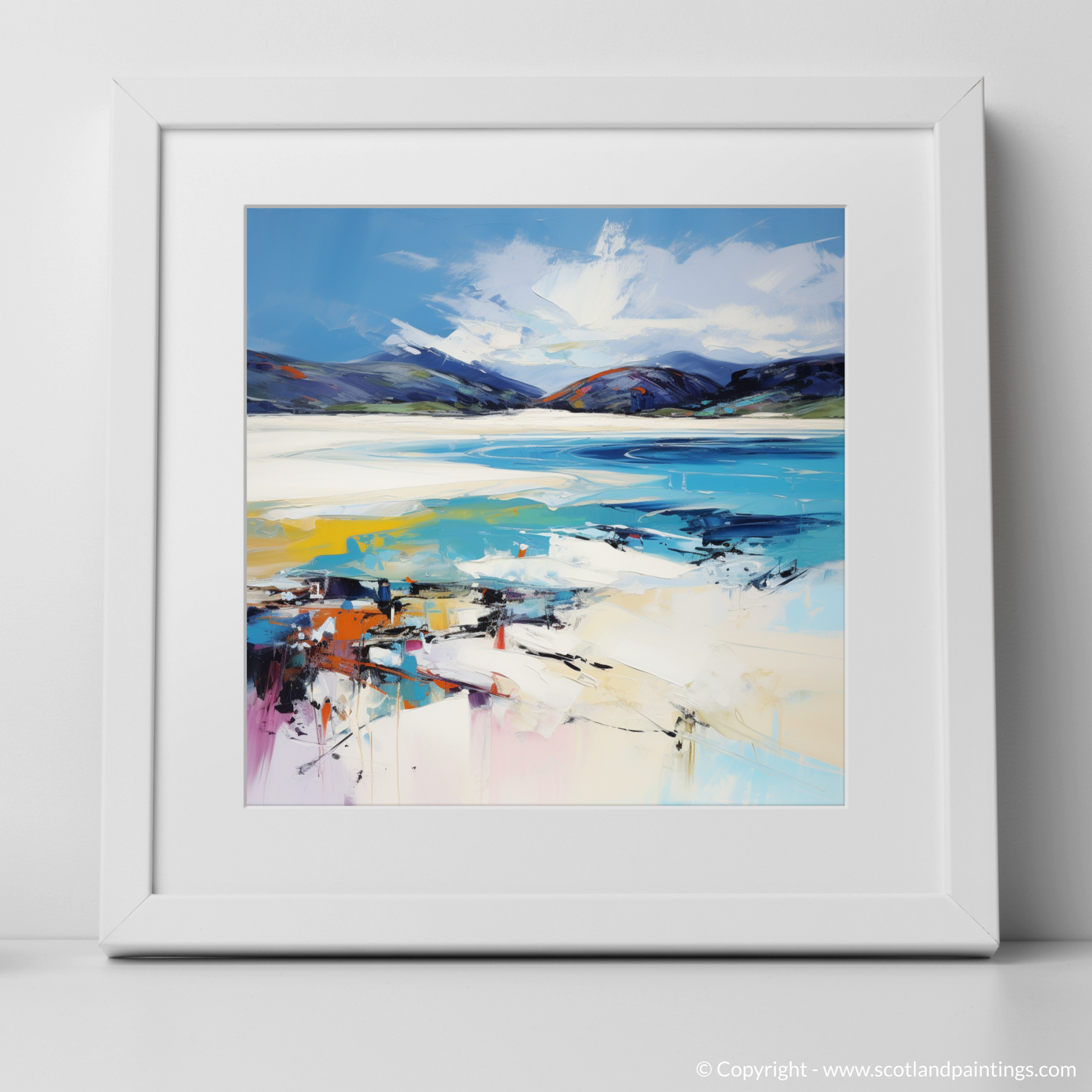 Art Print of Luskentyre Beach, Isle of Harris with a white frame