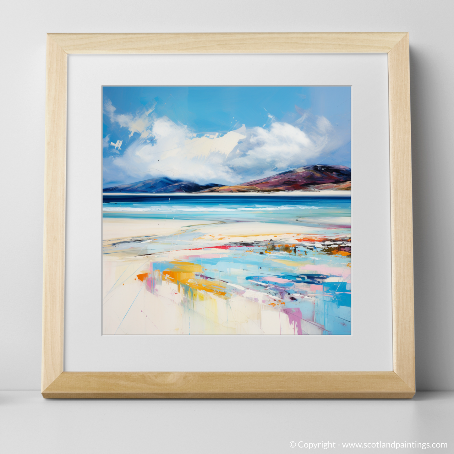 Art Print of Luskentyre Beach, Isle of Harris with a natural frame