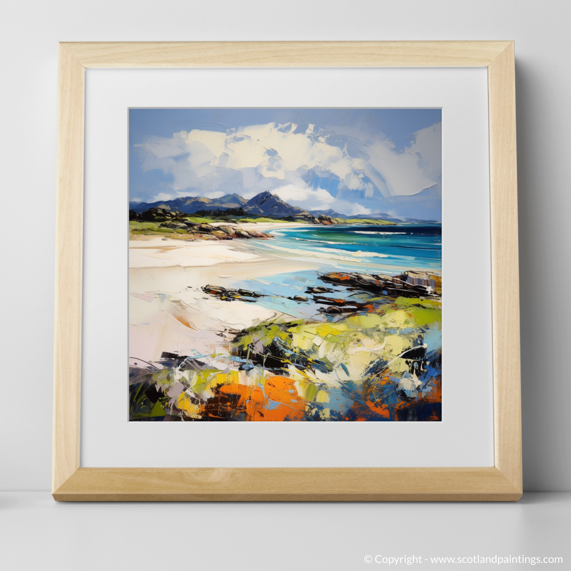 Art Print of Camusdarach Beach, Arisaig with a natural frame