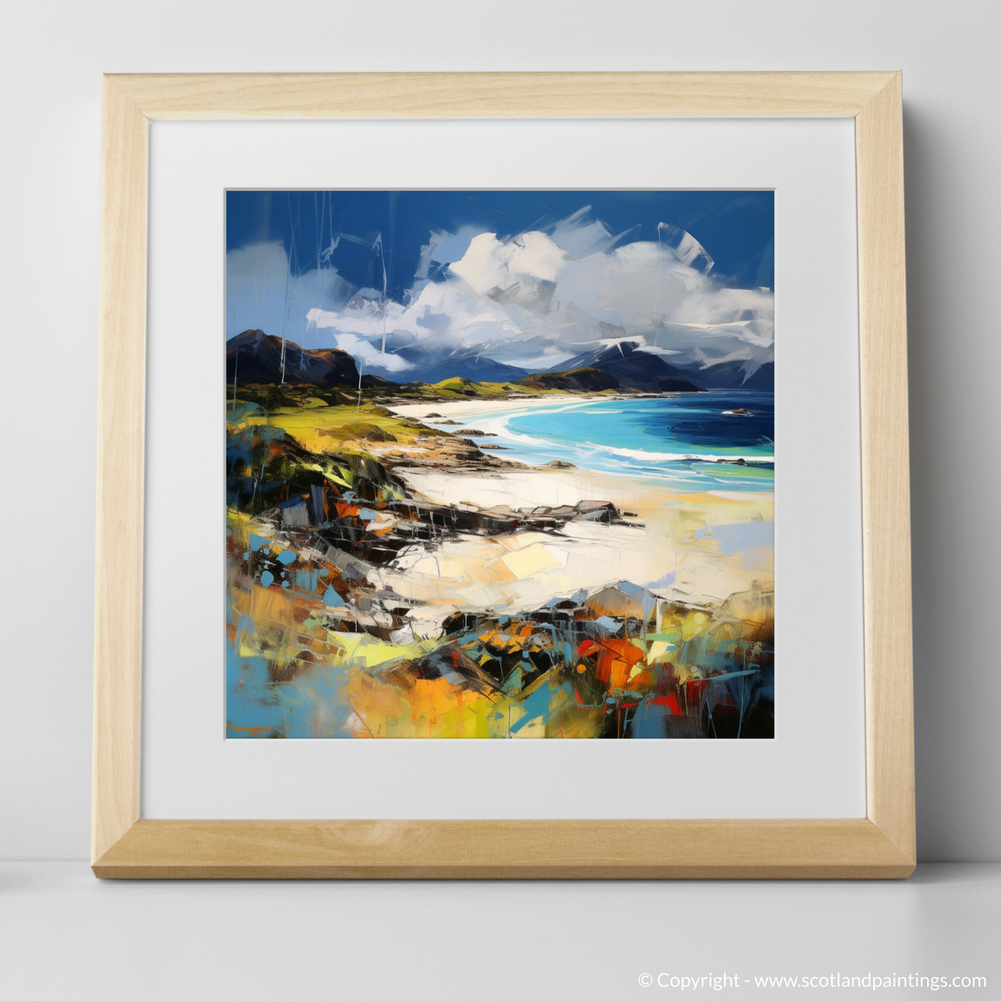 Art Print of Camusdarach Beach, Arisaig with a natural frame