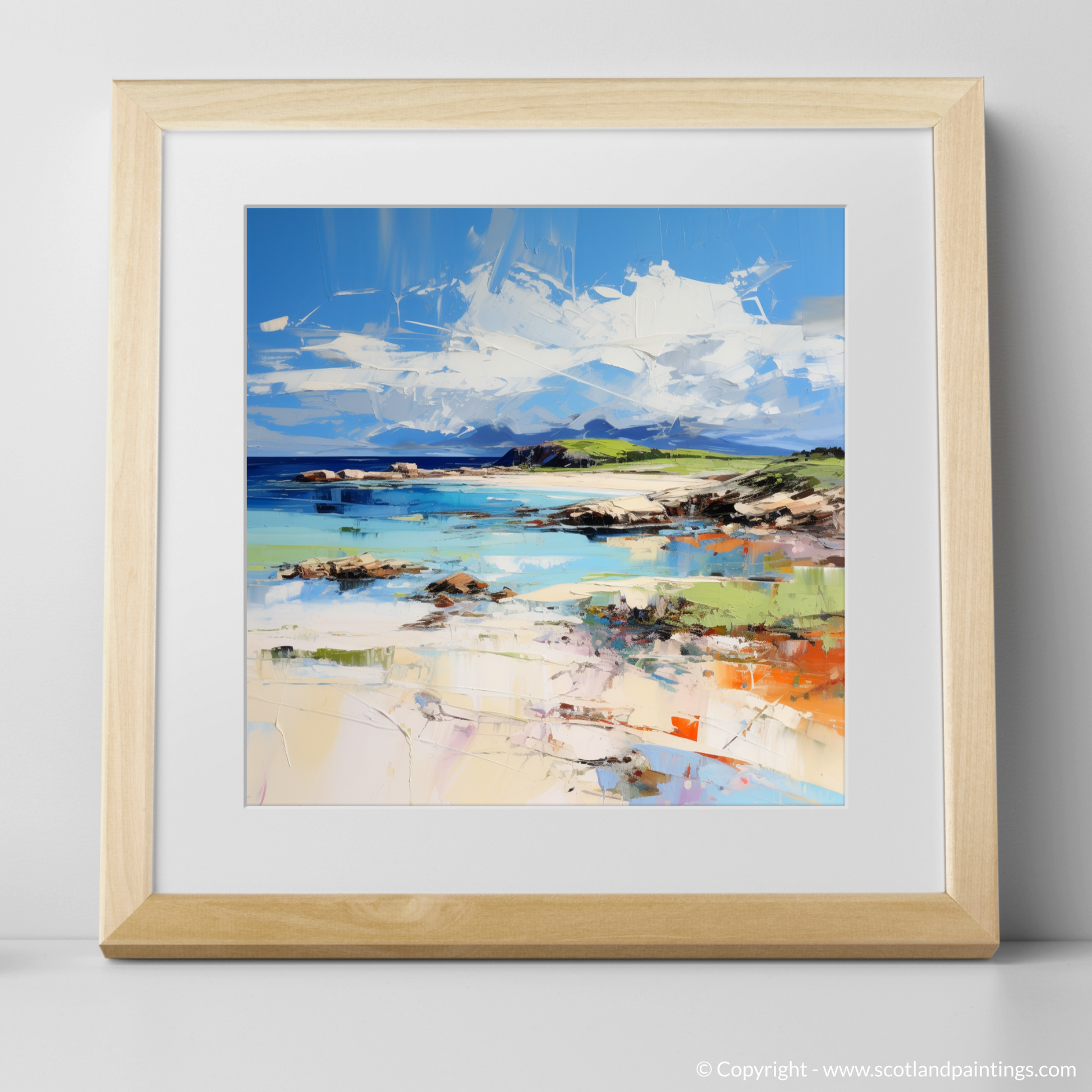 Art Print of Camusdarach Beach, Arisaig with a natural frame