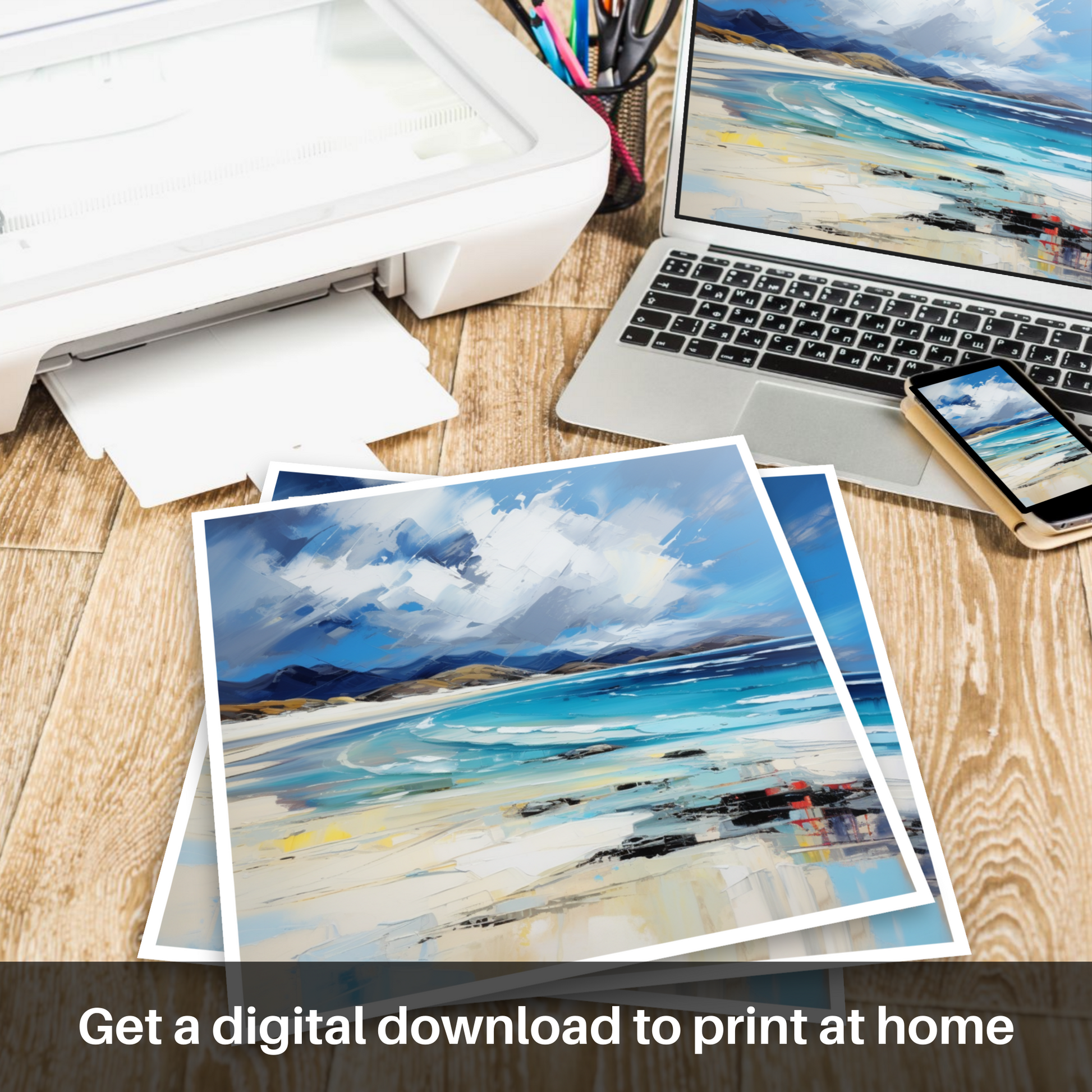 Downloadable and printable picture of Luskentyre Beach, Isle of Harris